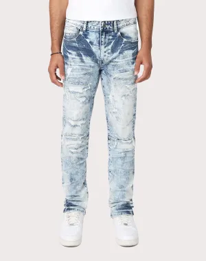 Grindhouse Slim Fit Rip N Repair Gulf Blue Denim Jeans