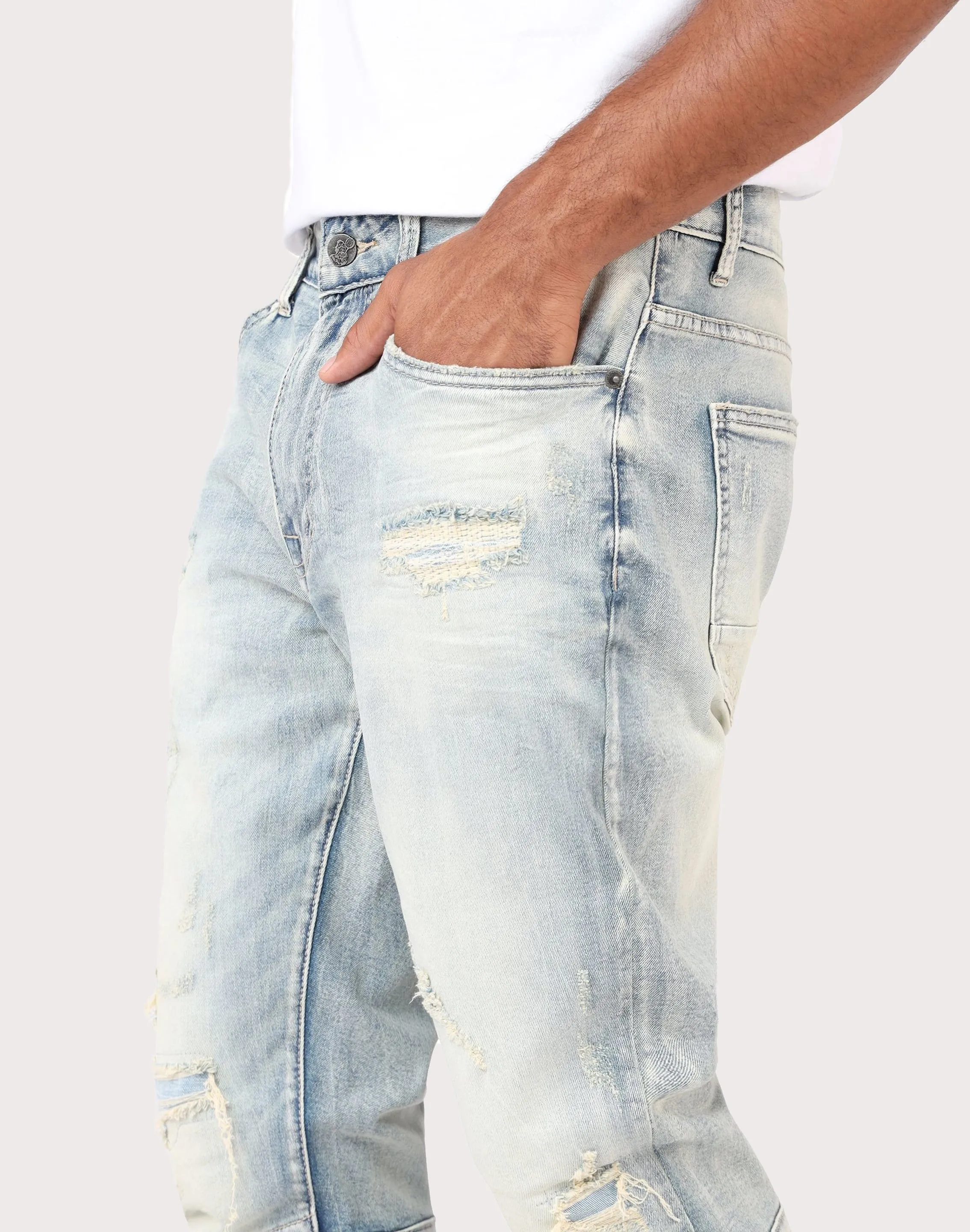 Grindhouse Slim Fit Taper Vintage Denim Jeans