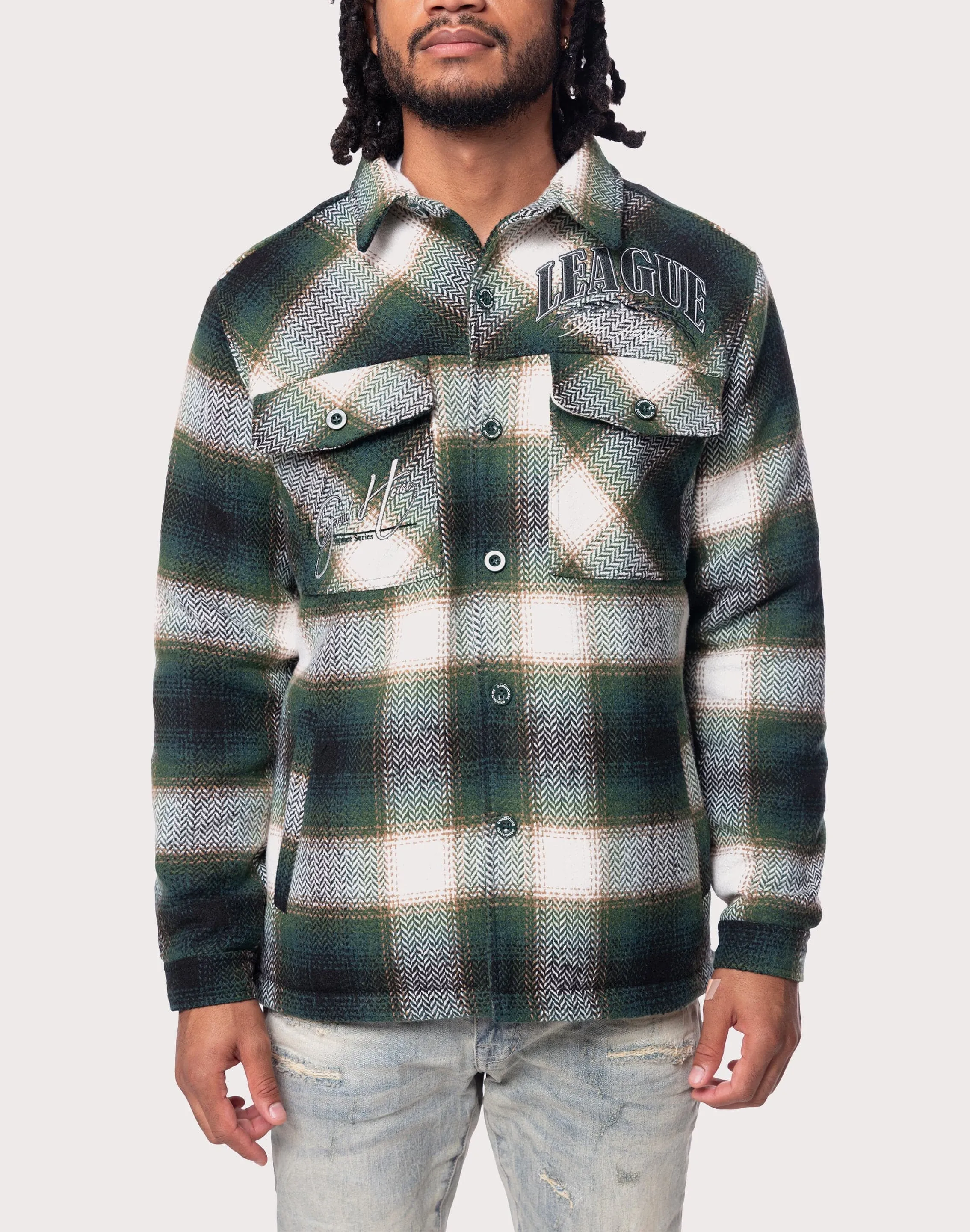 Grindhouse Spruce Green Plaid Shacket
