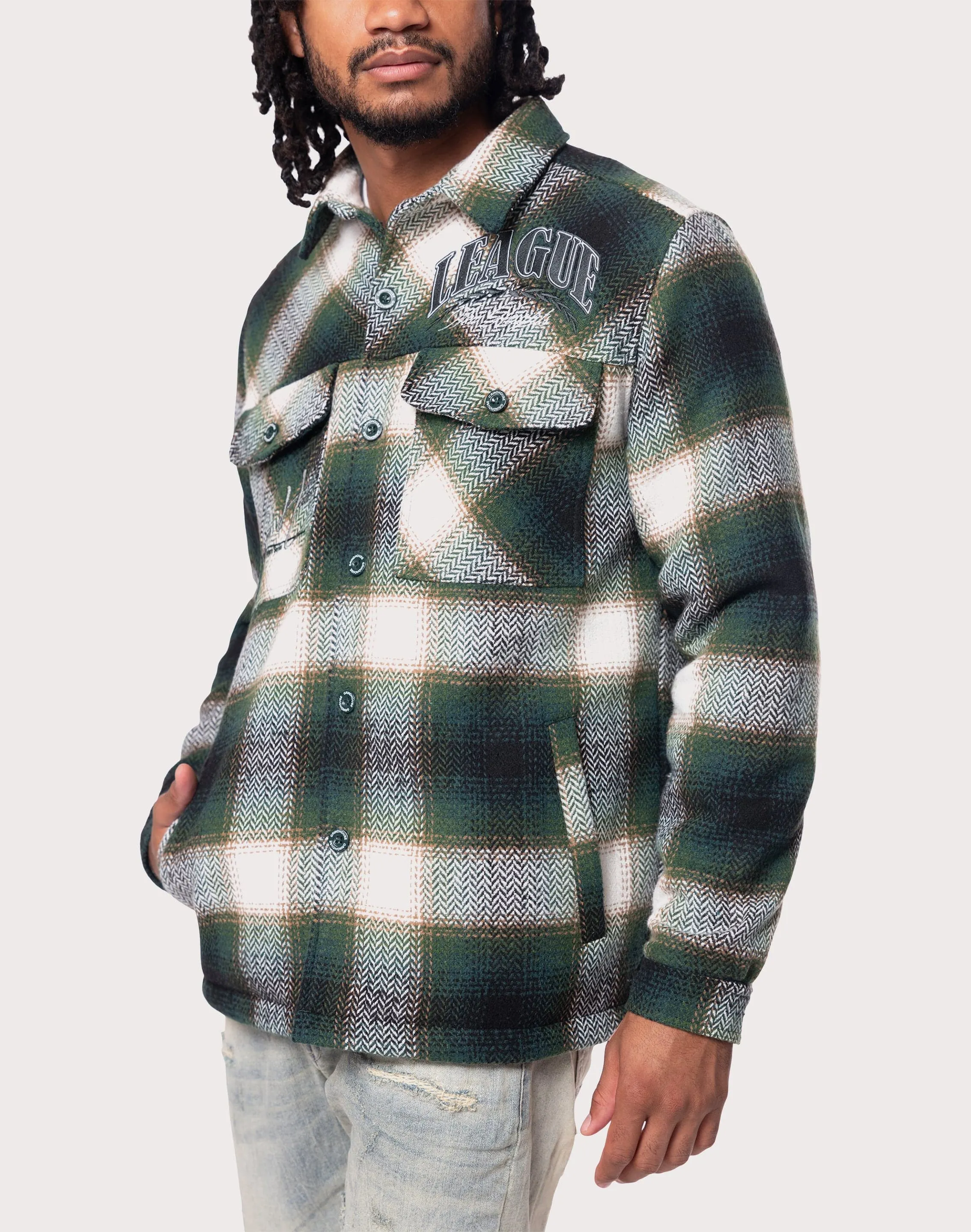 Grindhouse Spruce Green Plaid Shacket