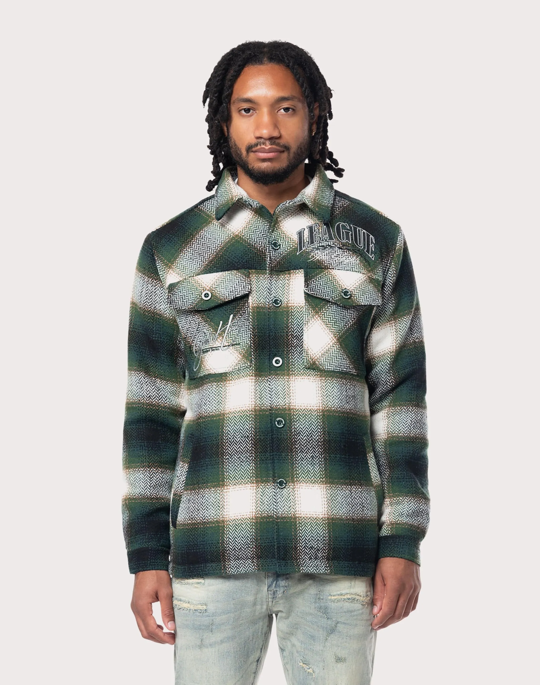 Grindhouse Spruce Green Plaid Shacket
