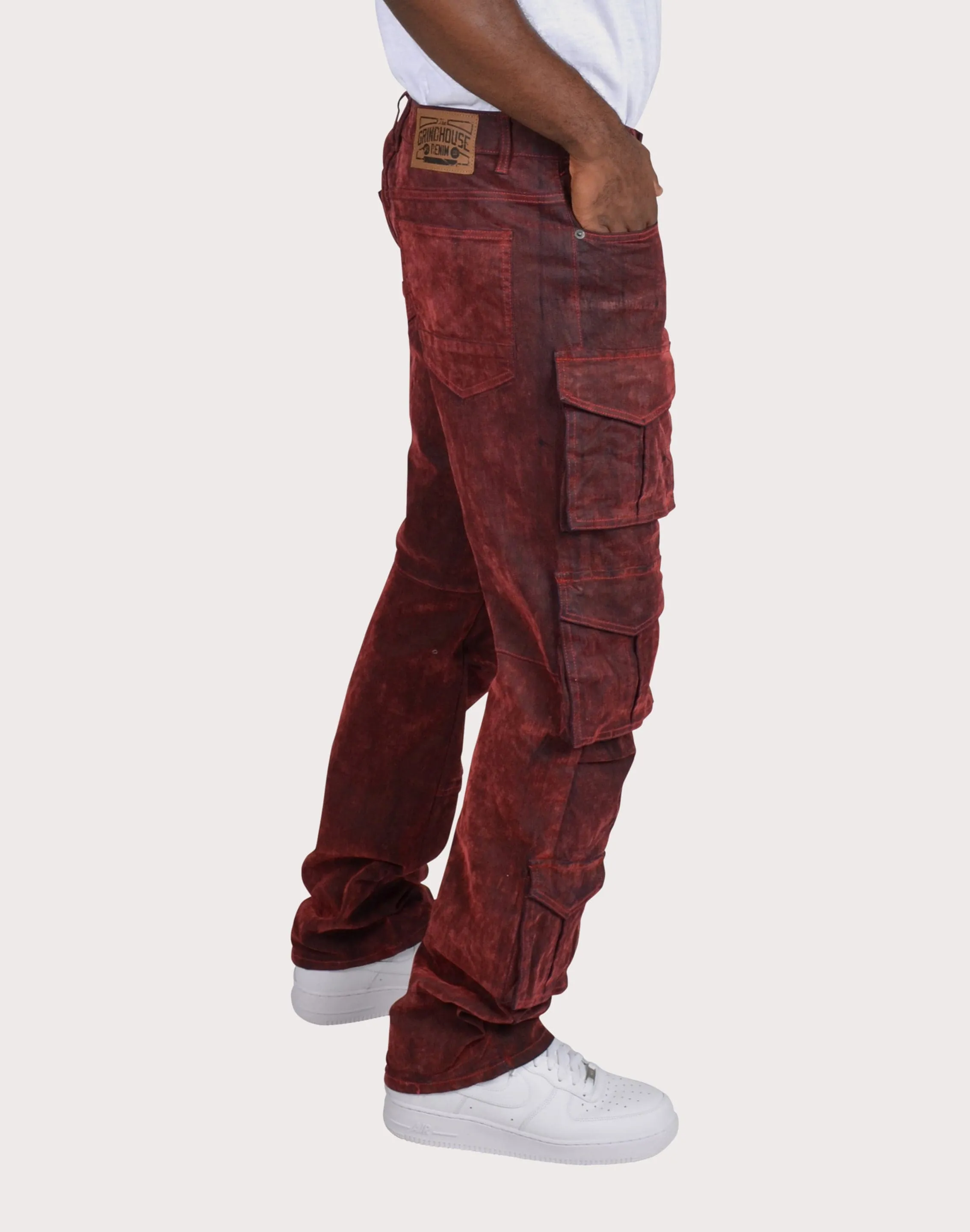 Grindhouse Straight Fit Flocked Marino Denim Jeans