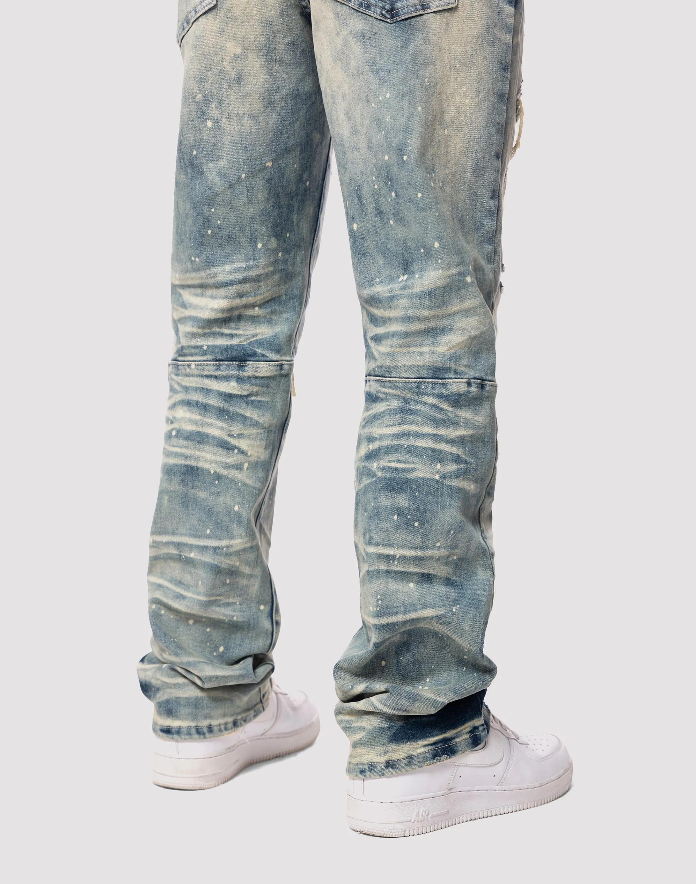 Grindhouse Streak Bleach Slim Fit Orion Blue Jeans