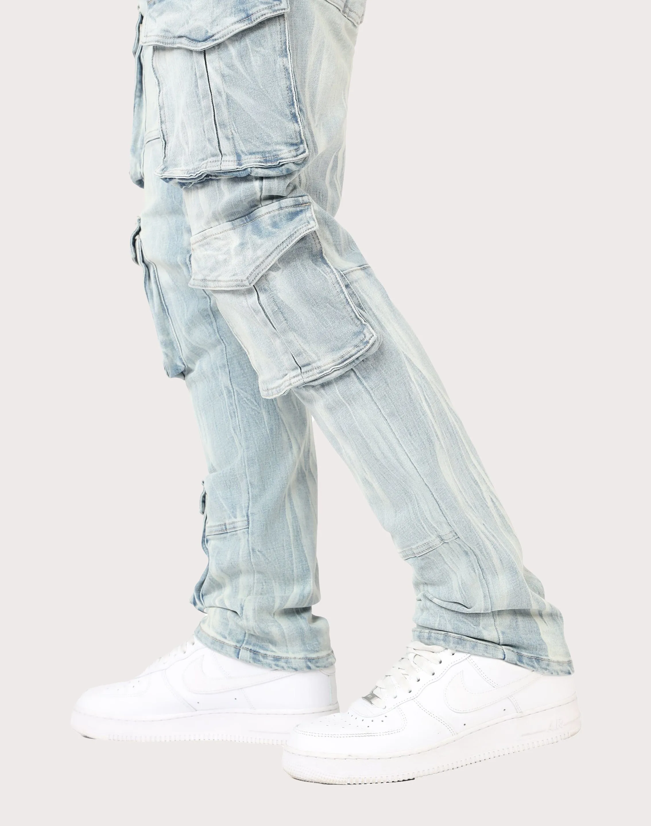 Grindhouse Syosset Blue Cargo Slim Fit Jeans