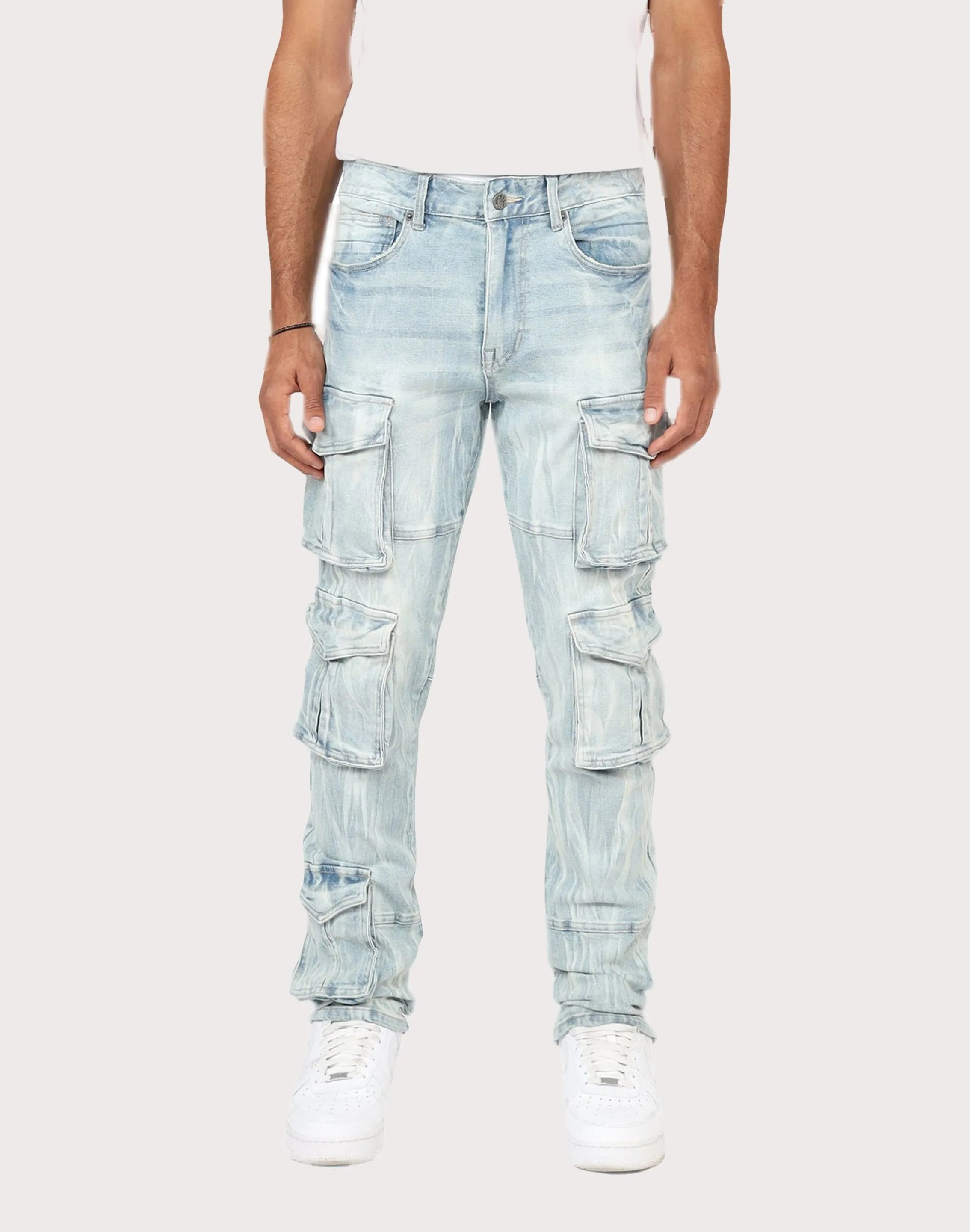 Grindhouse Syosset Blue Cargo Slim Fit Jeans