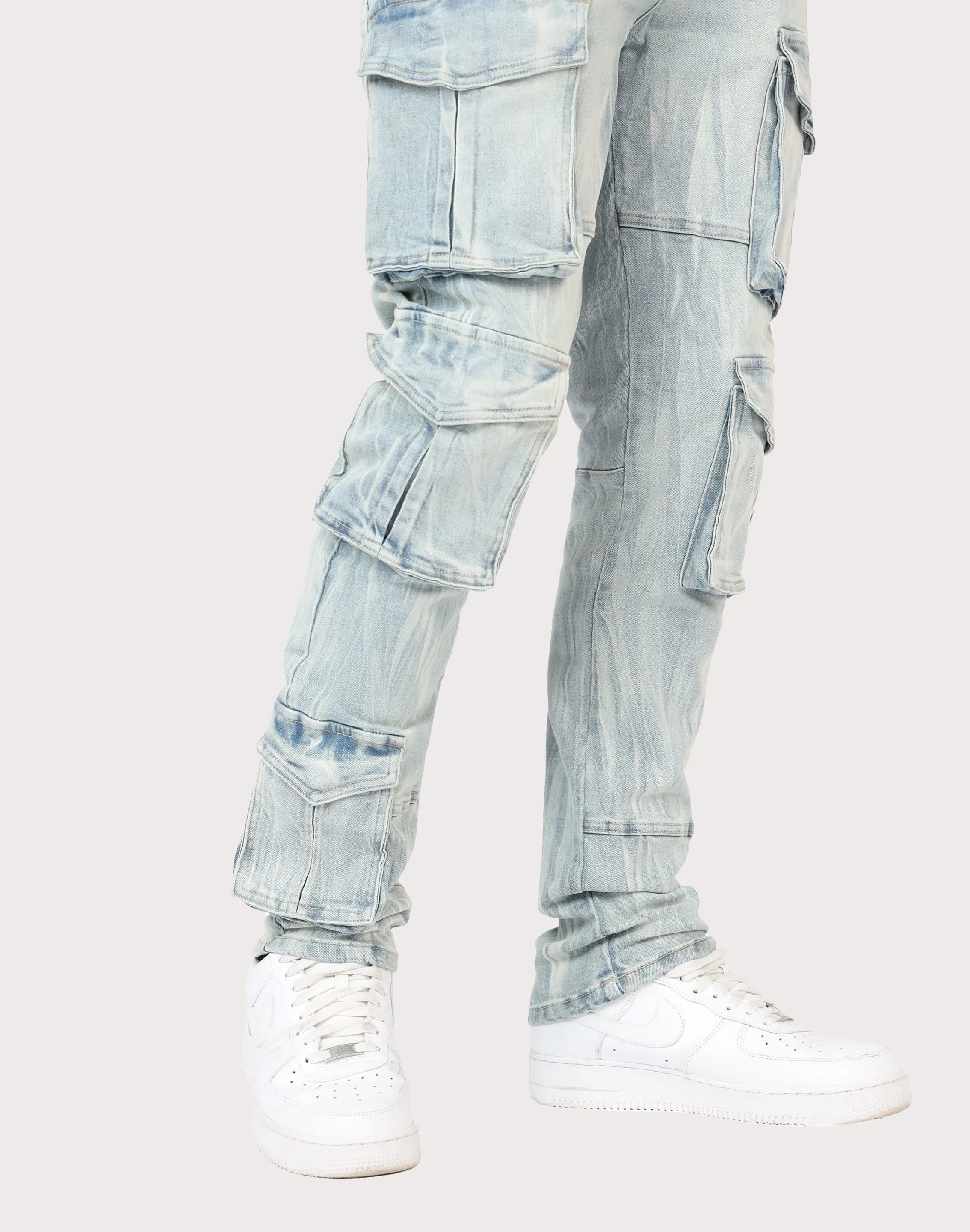 Grindhouse Syosset Blue Cargo Slim Fit Jeans