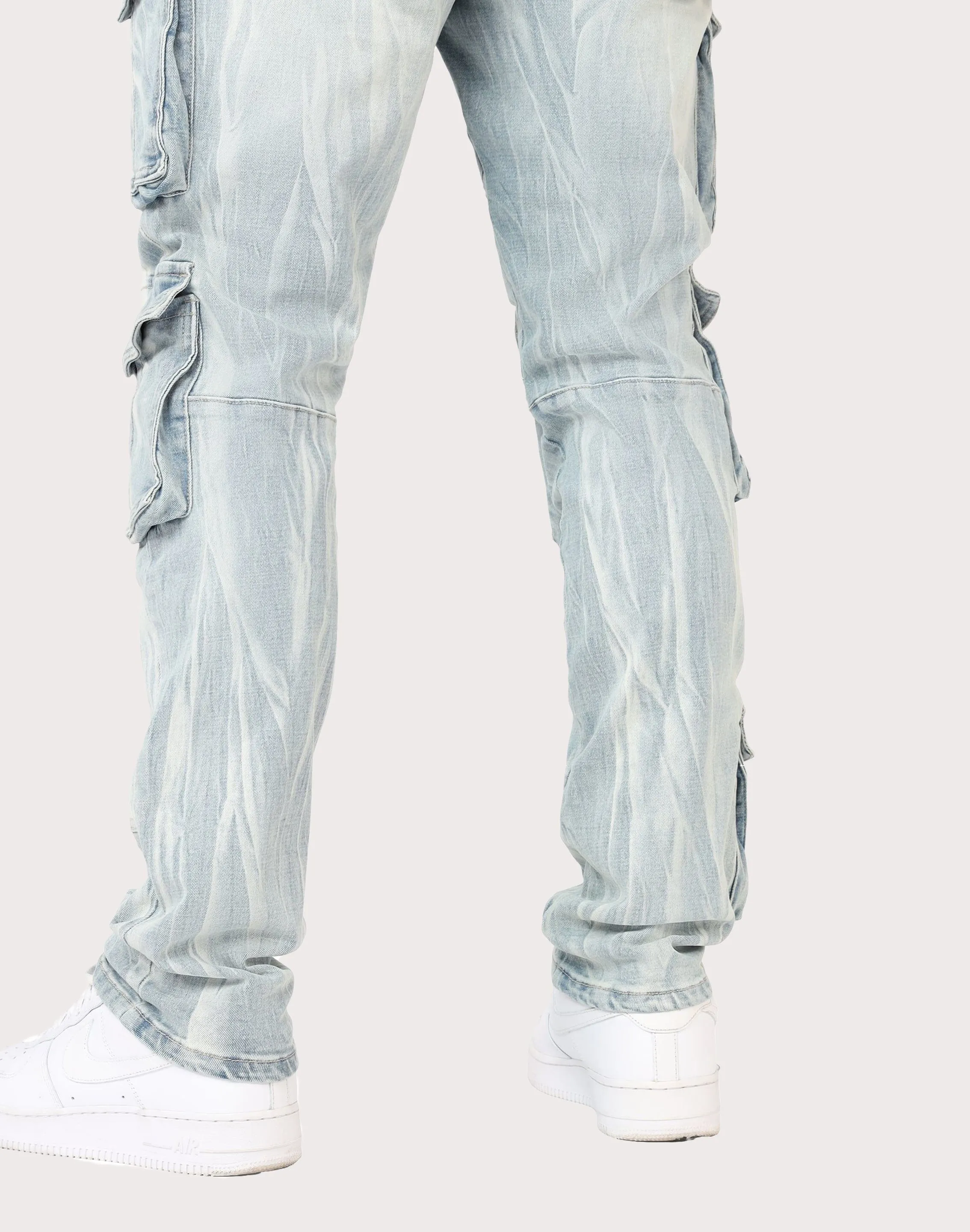 Grindhouse Syosset Blue Cargo Slim Fit Jeans