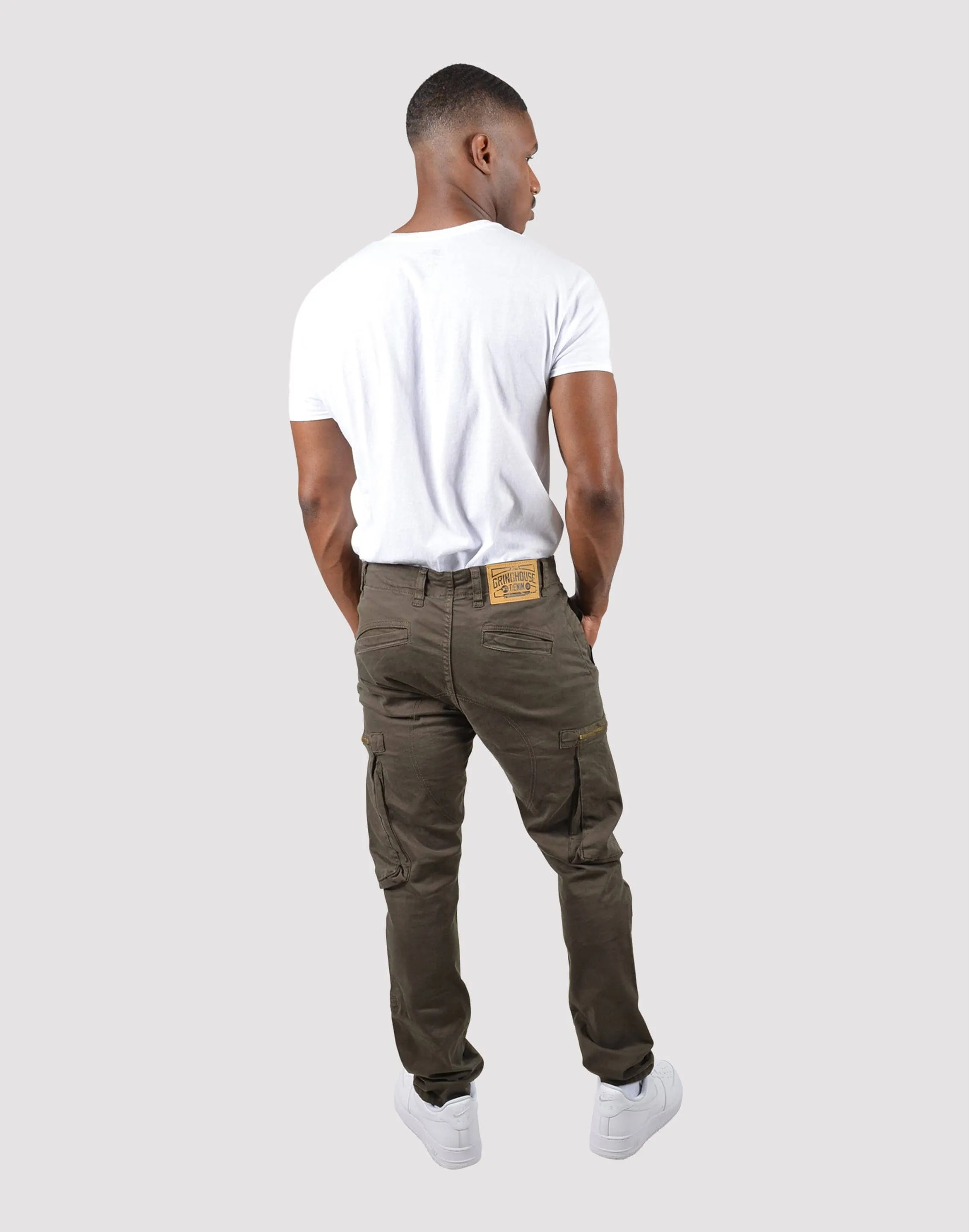 Grindhouse Twill Cargo Zip Pocket Olive Pants