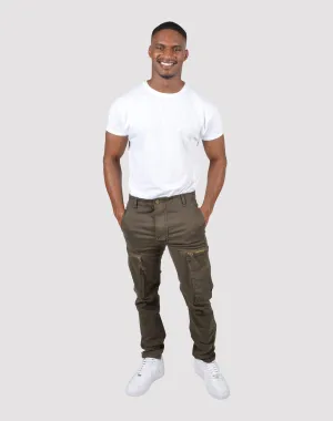 Grindhouse Twill Cargo Zip Pocket Olive Pants