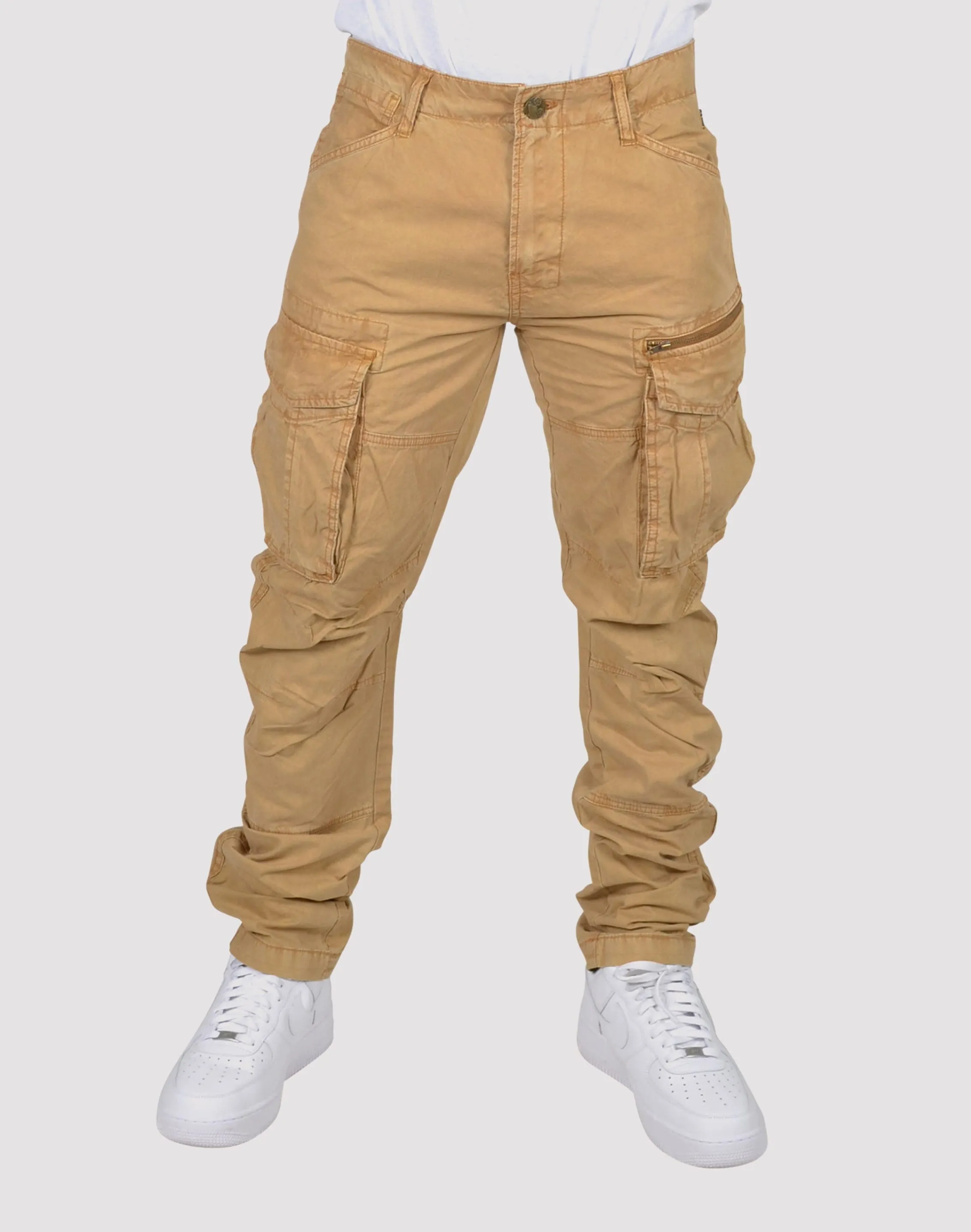 Grindhouse Twill Front Cargo Log Zip Rust Pants