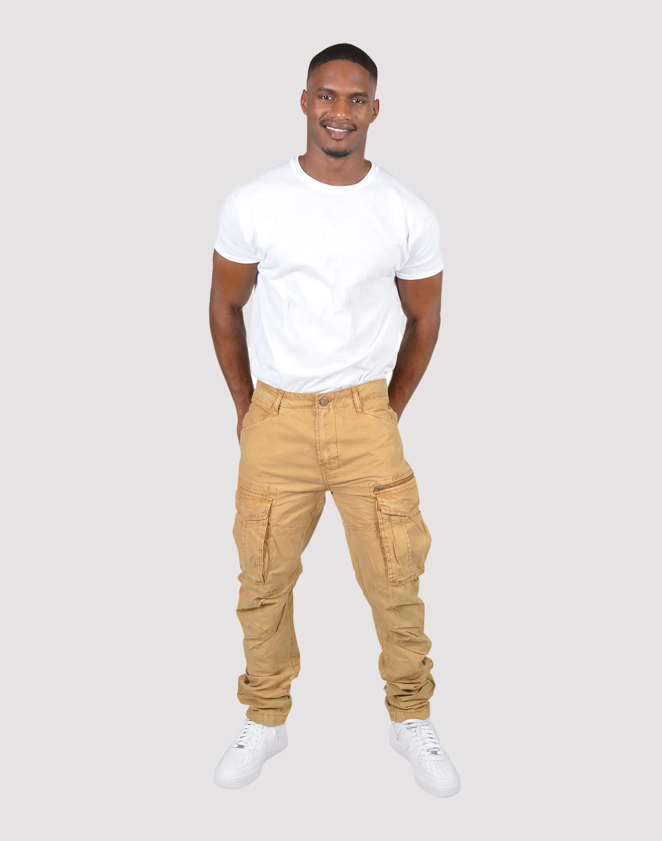 Grindhouse Twill Front Cargo Log Zip Rust Pants