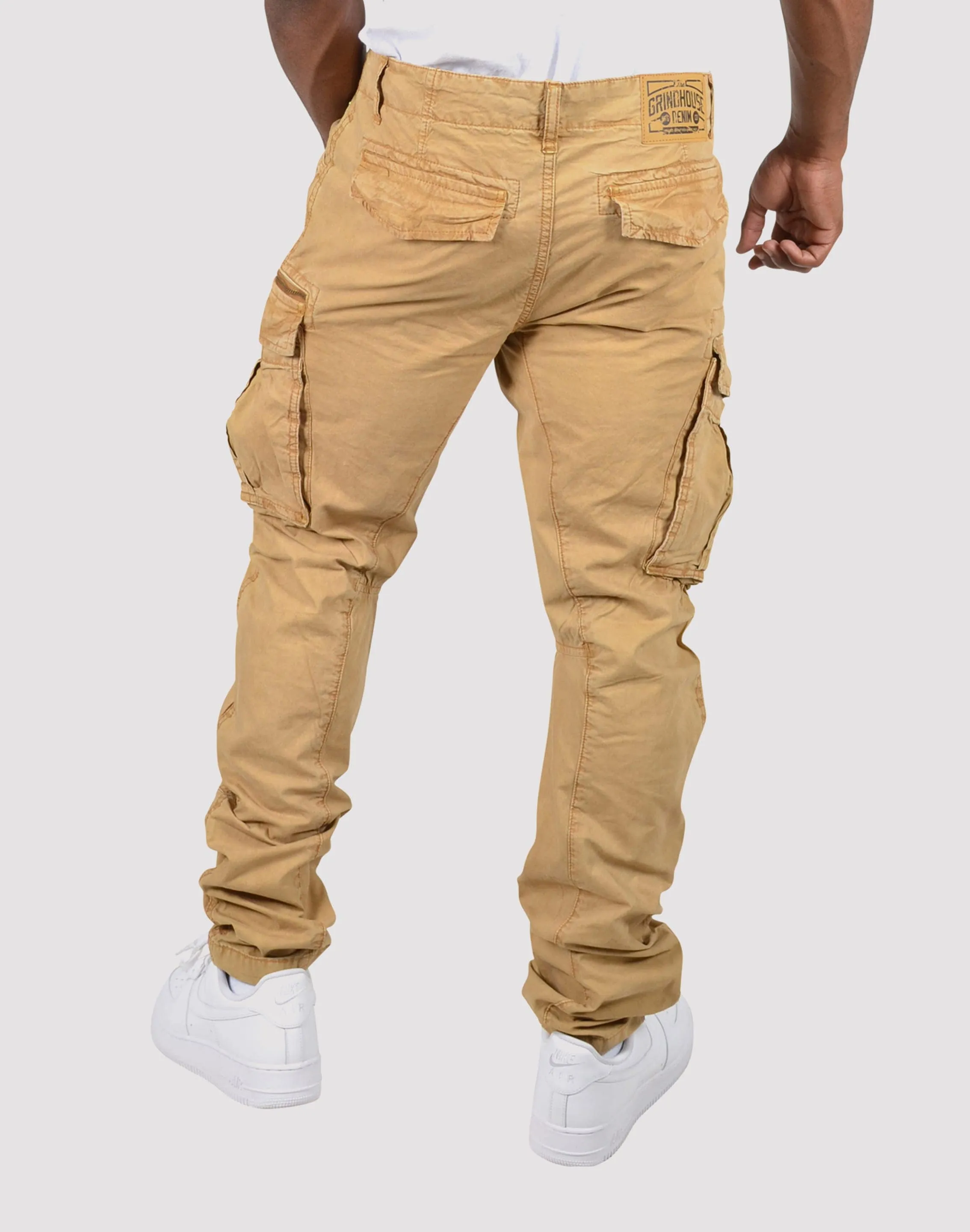 Grindhouse Twill Front Cargo Log Zip Rust Pants