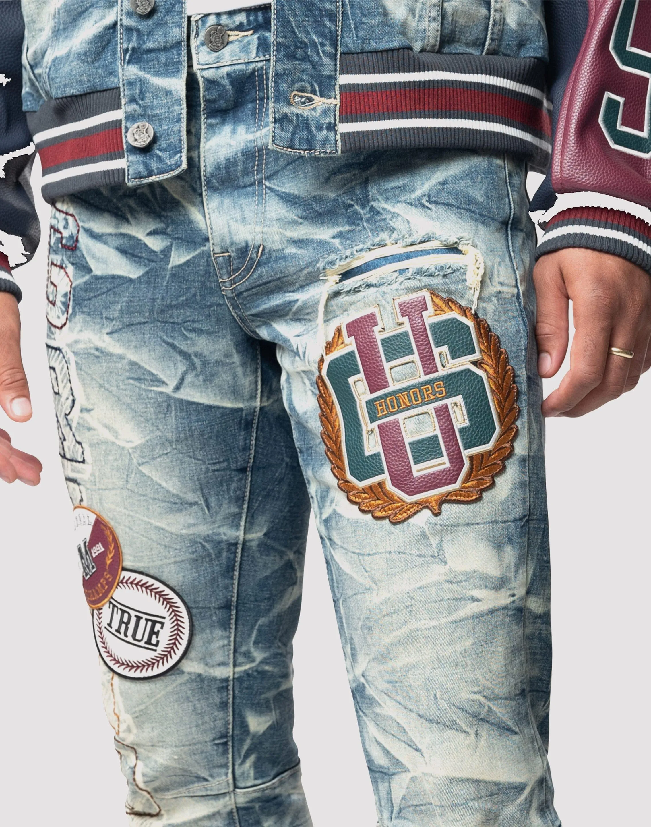 Grindhouse Varsity Slim Fit Alley Blue Jeans