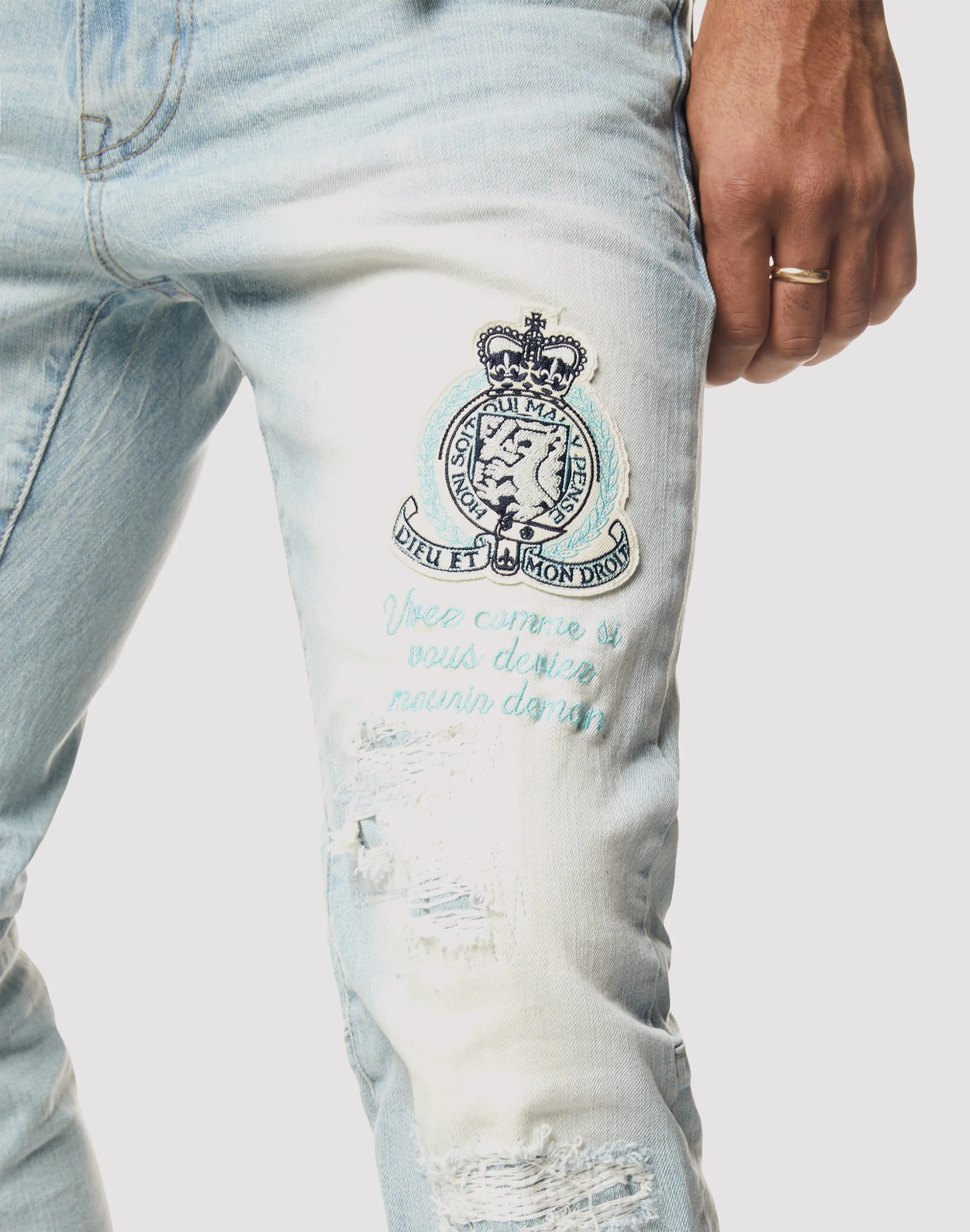 Grindhouse Varsity Slim Fit Speckle Jeans