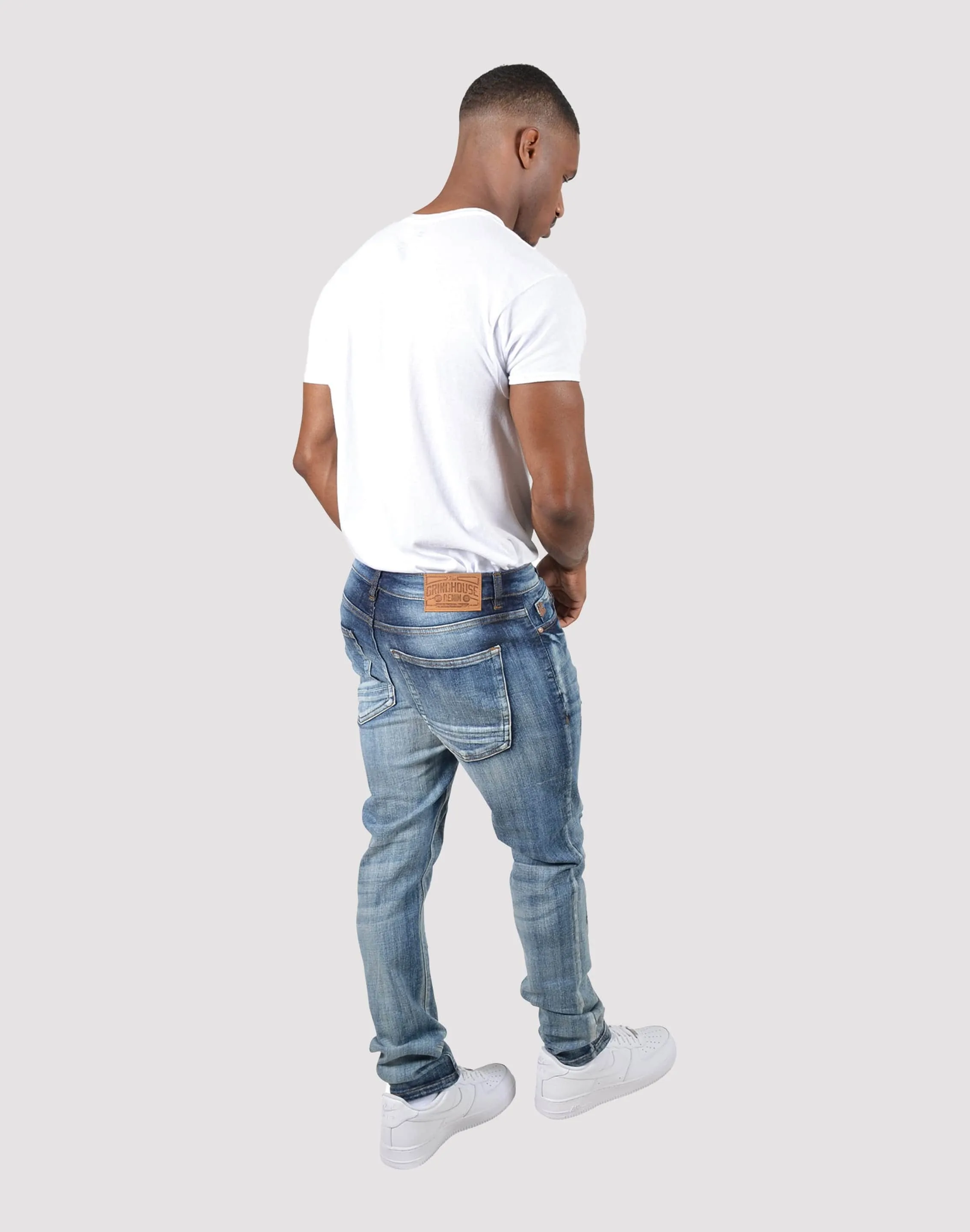 Grindhouse Vintage Rip N Repair Slim Fit Denim Jeans