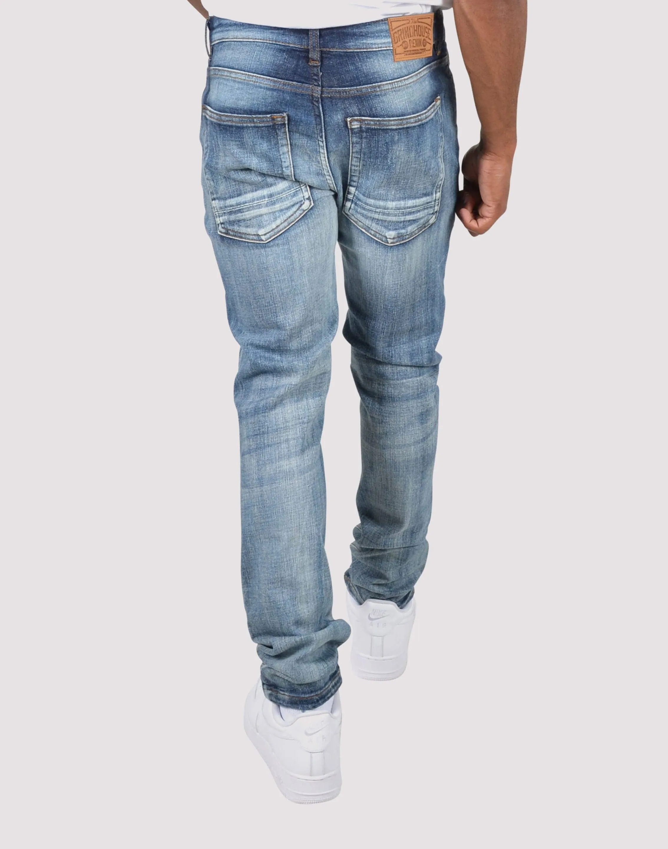 Grindhouse Vintage Rip N Repair Slim Fit Denim Jeans