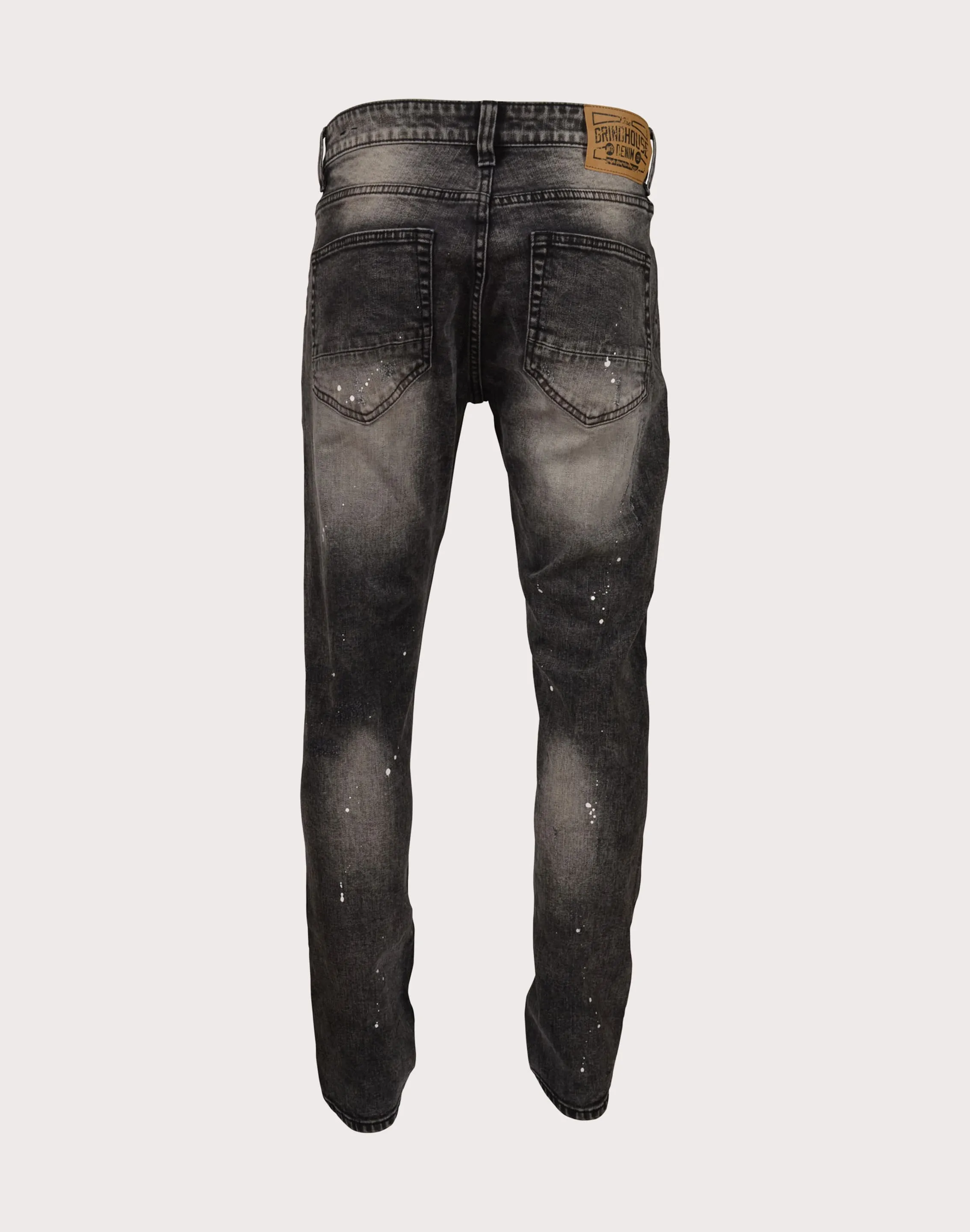 Grindhouse Washed With Mini Rips Slim Fit Denim Black Jeans