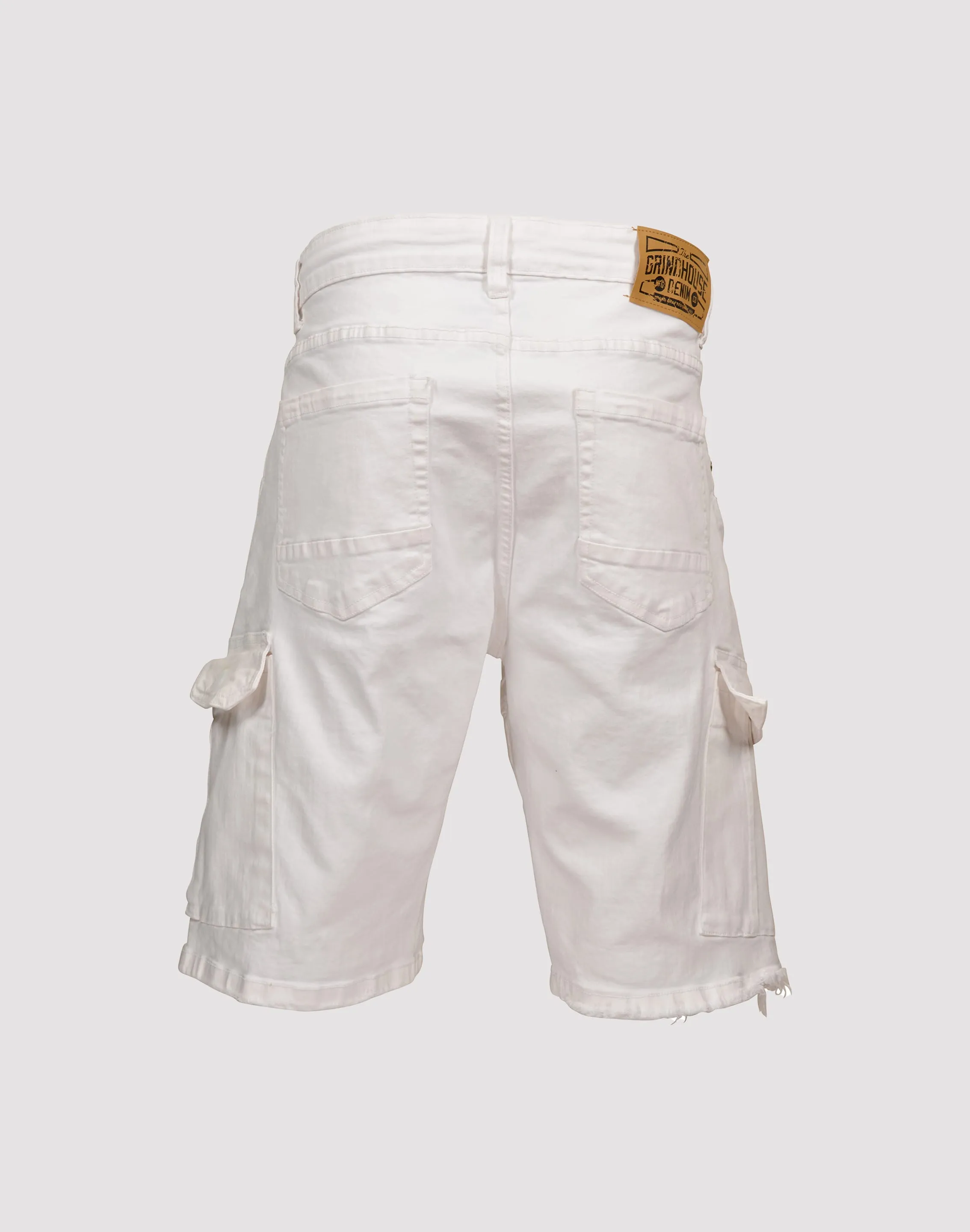 Grindhouse White Cargo Pocket Shorts