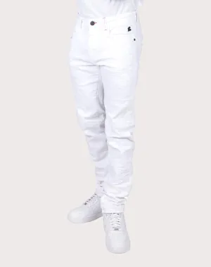 Grindhouse White with Textured Applique Jeans