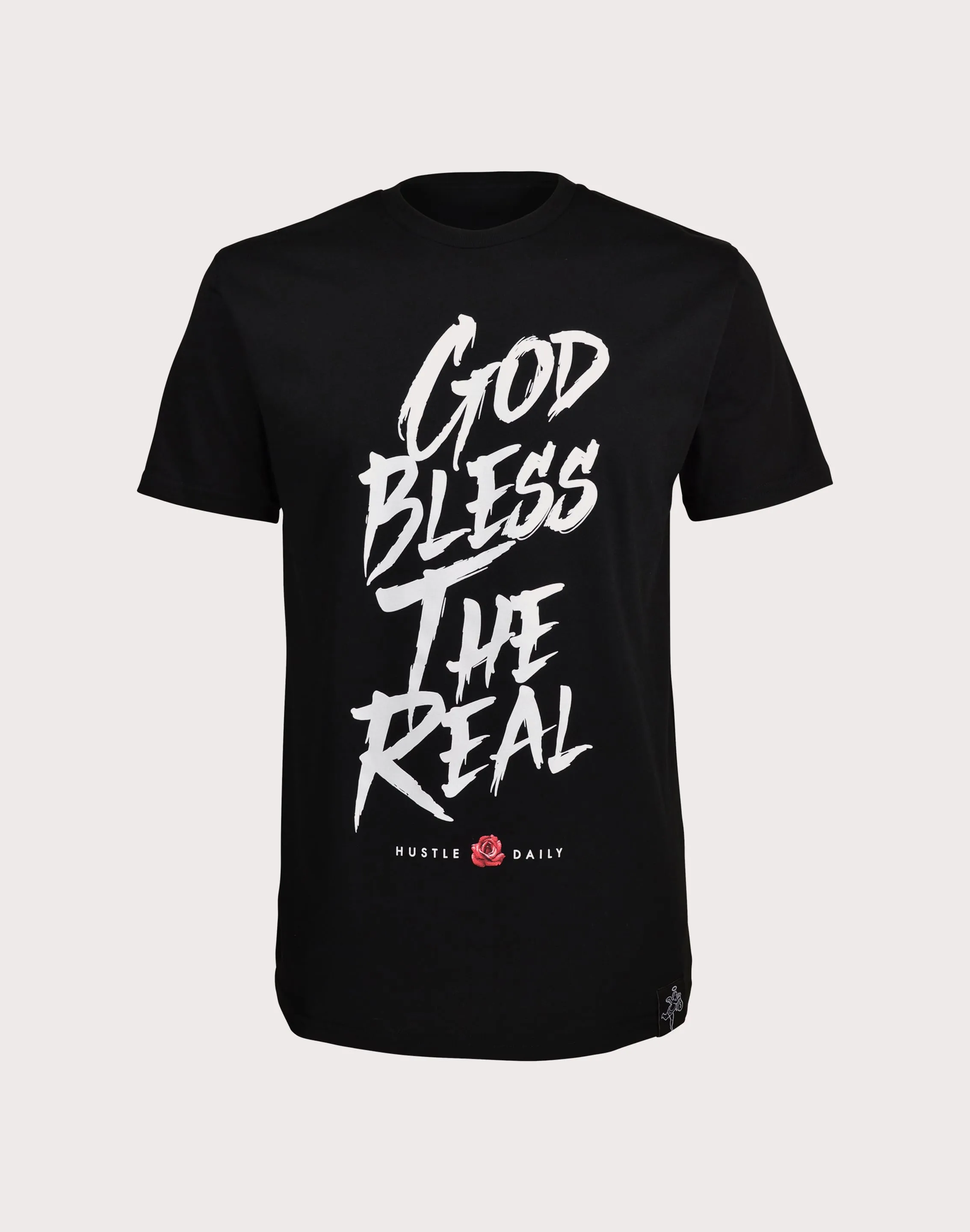 HASTAMUERTE LLC Hasta Muerte God Bless The Real Men's Black Tee