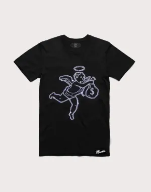 HASTAMUERTE LLC Hasta Muerte Rinestone Angel Short Sleeve Black Tee