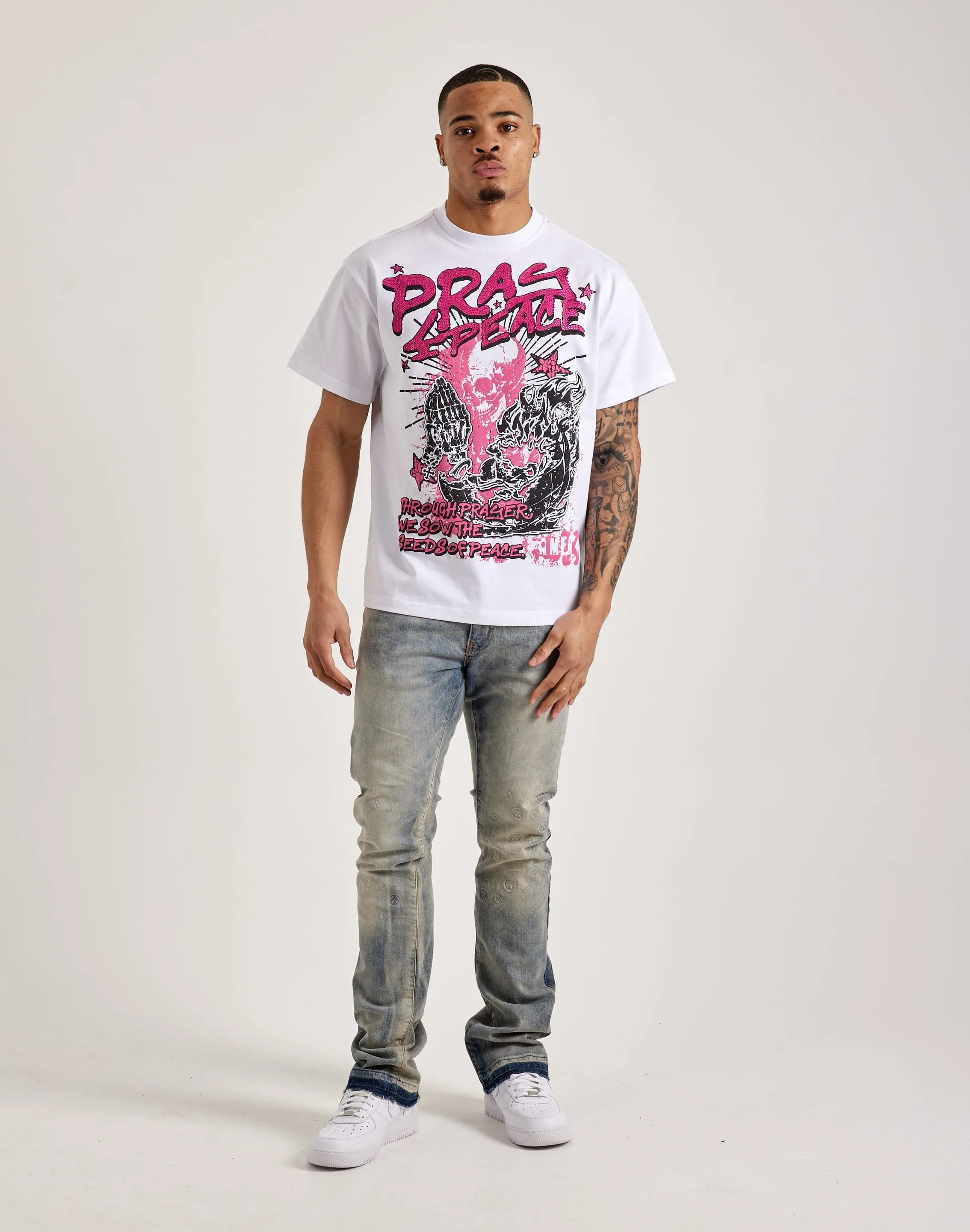 Heads or Tails Pray 4 Peace Tee
