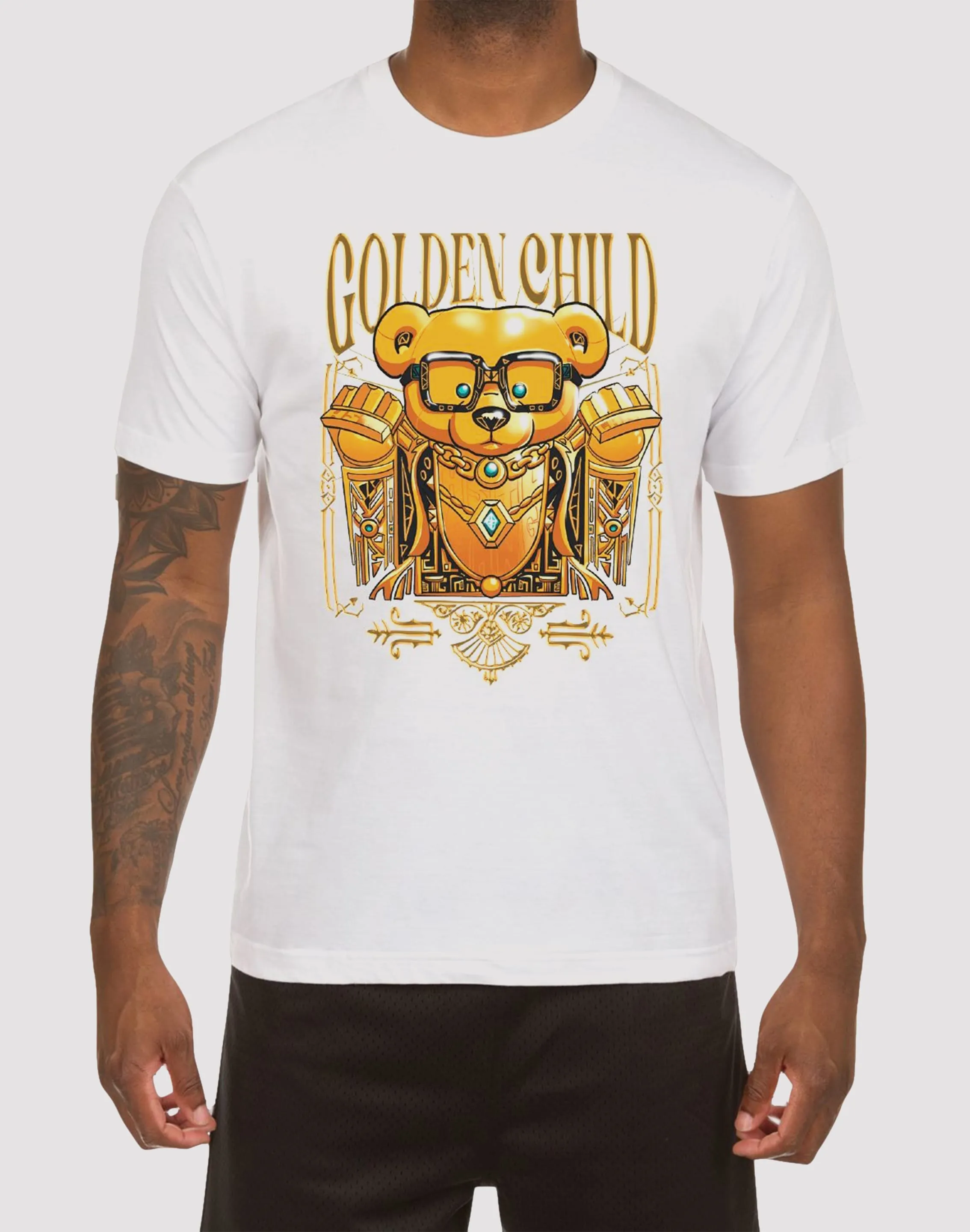 Hustle Gang Golden Child White Tee