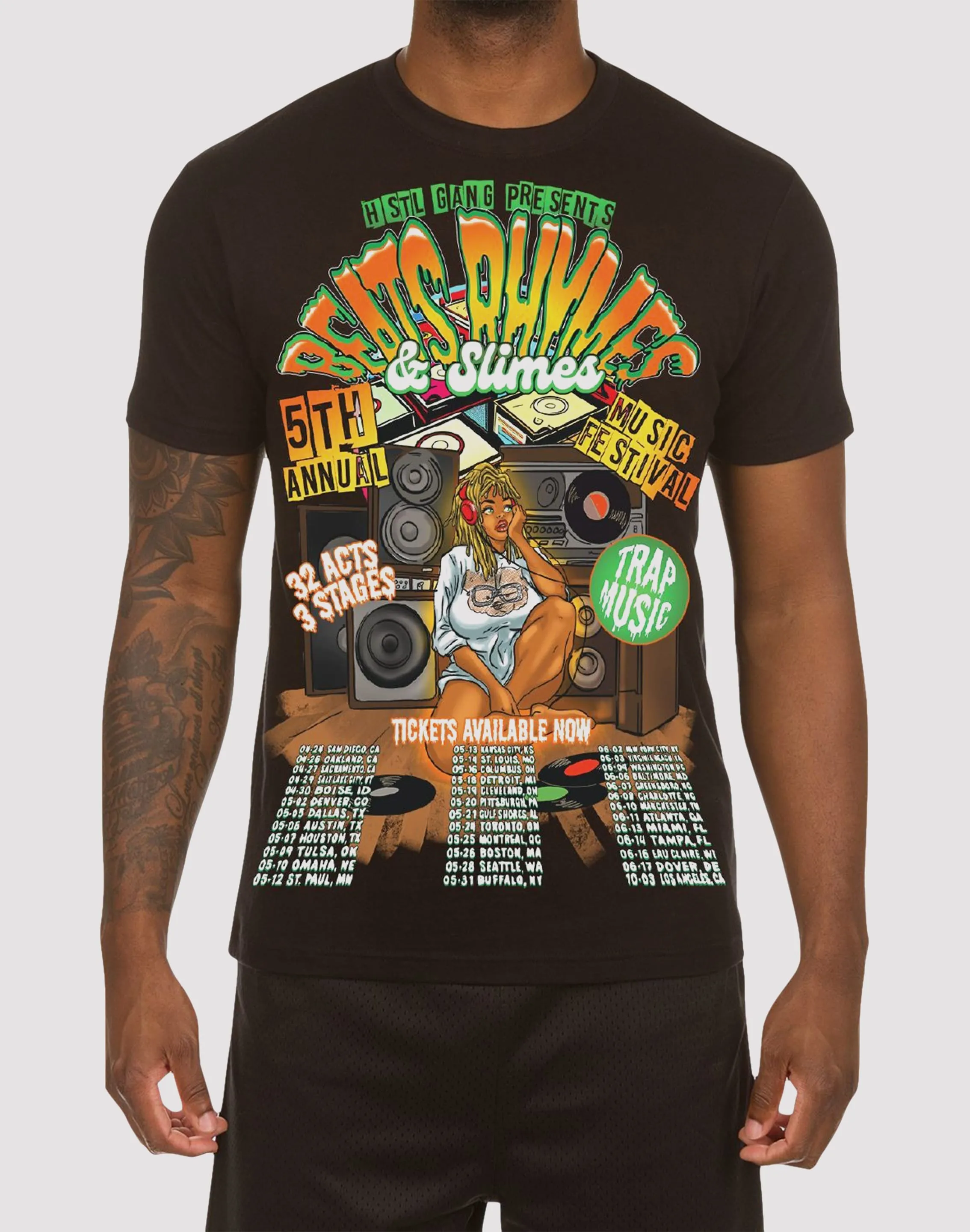 Hustle Gang Rhymes And Slime Black Tee
