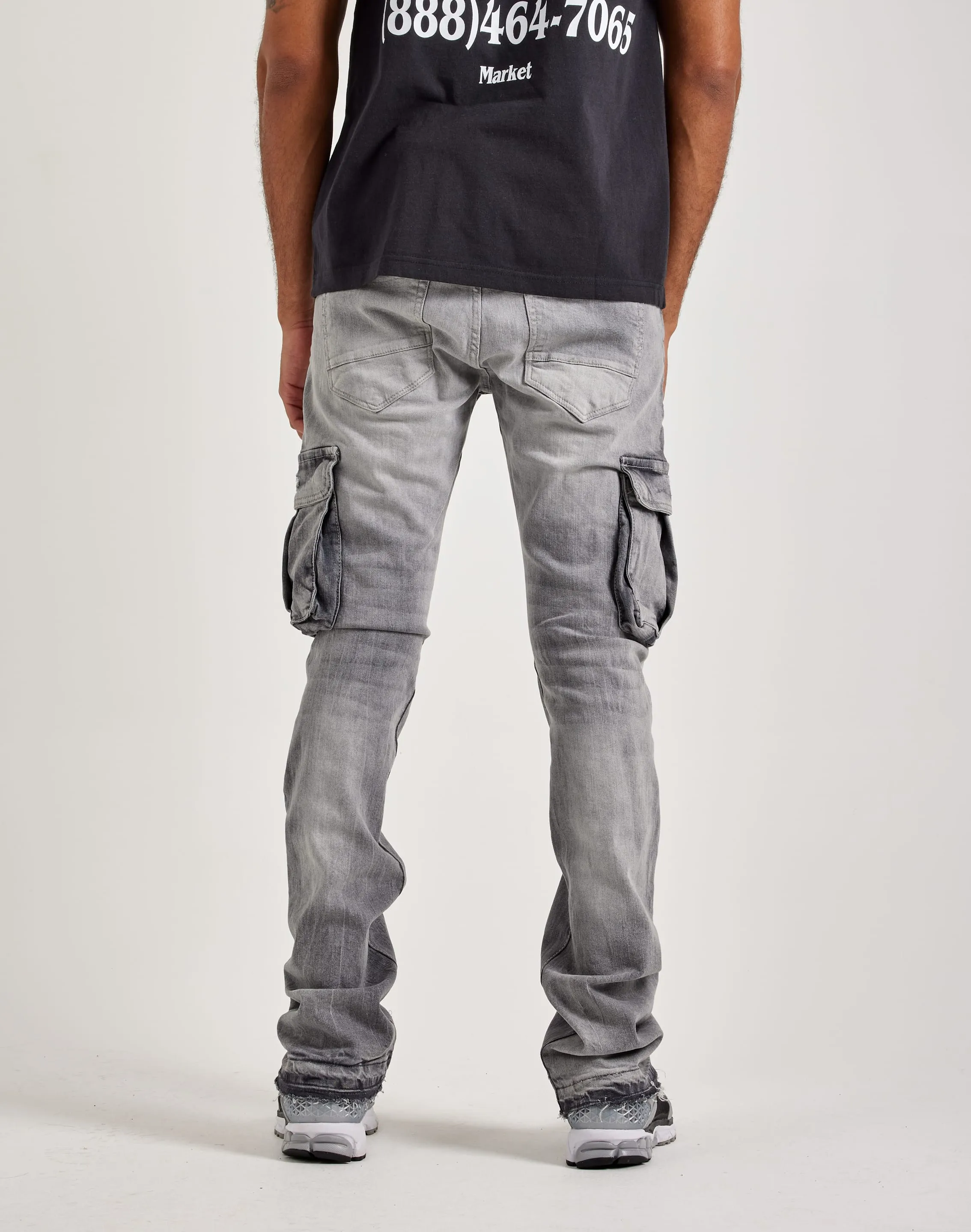 Jordan Craig Stacked Flare Cargo Denim Jeans