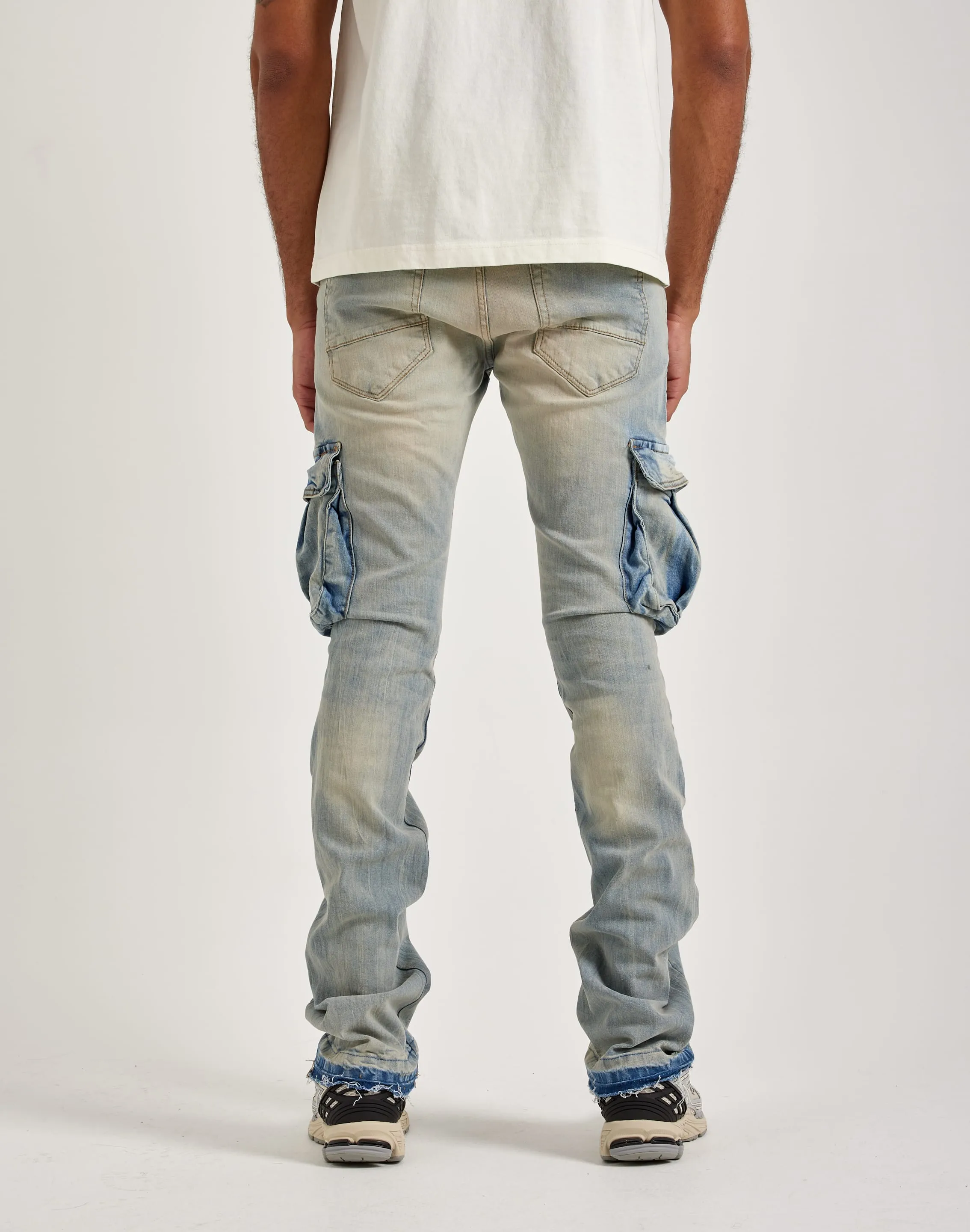 Jordan Craig Stacked Flare Cargo Denim Jeans