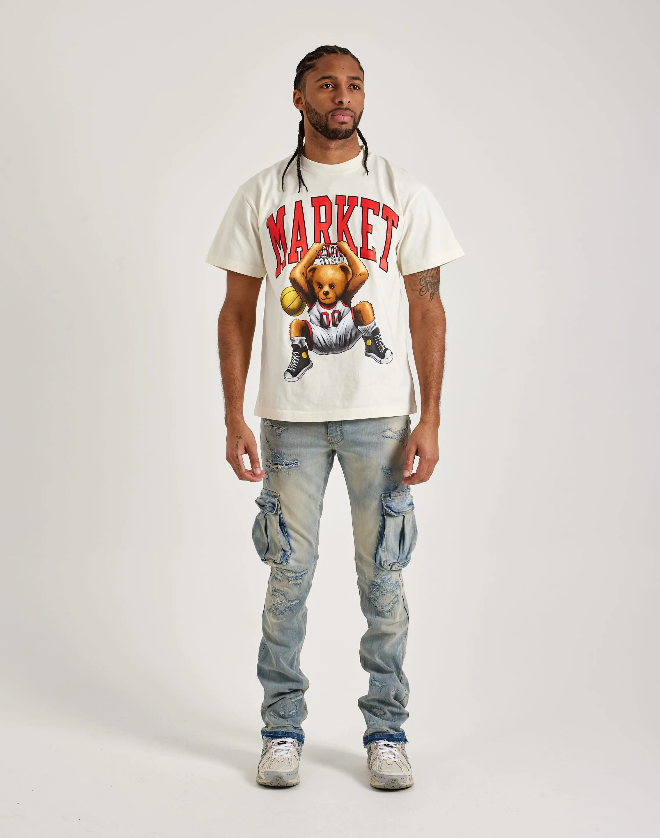 Jordan Craig Stacked Flare Cargo Denim Jeans