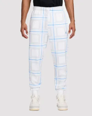 Jordan Essentials Fleece Holiday White Plaid Pants