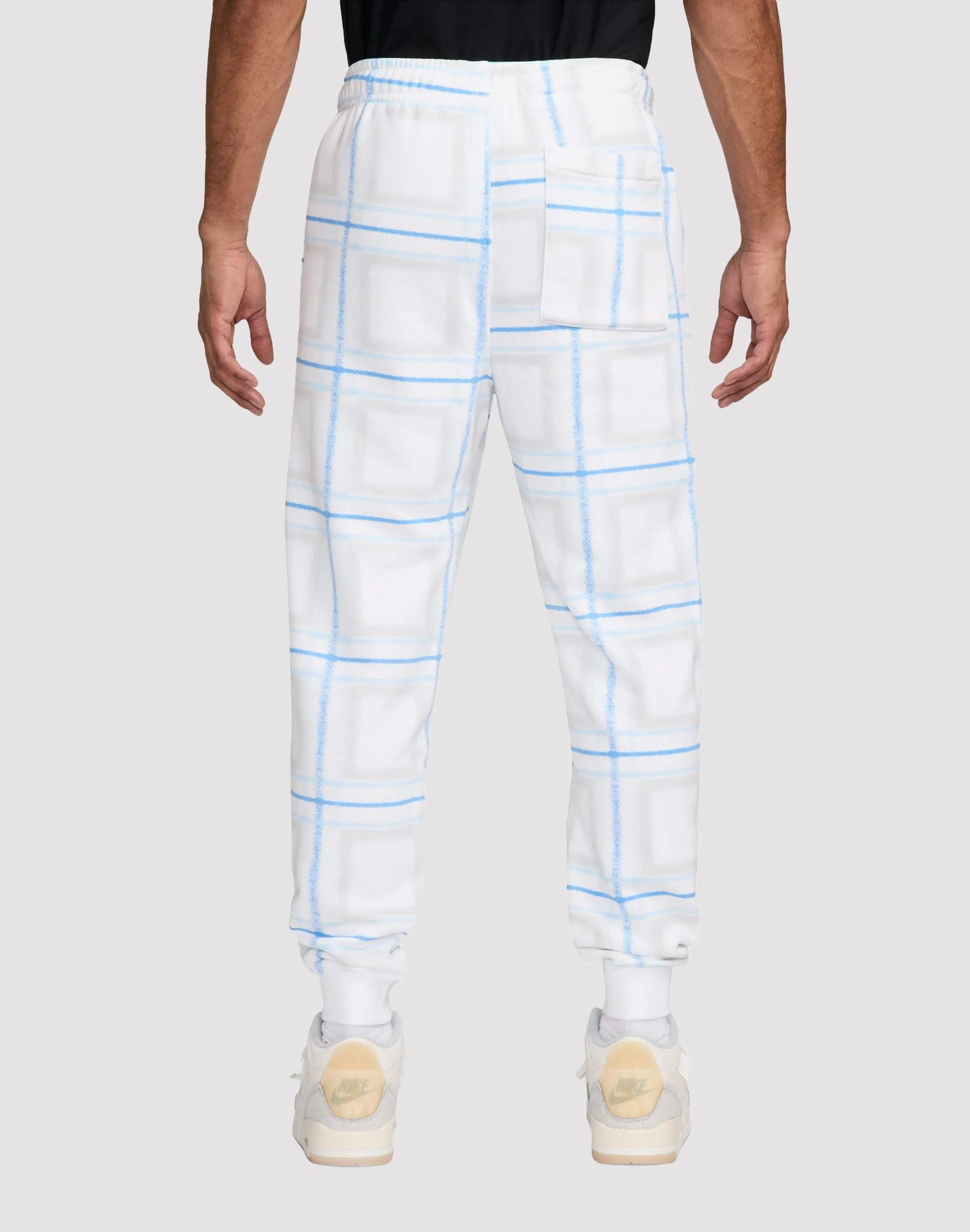 Jordan Essentials Fleece Holiday White Plaid Pants