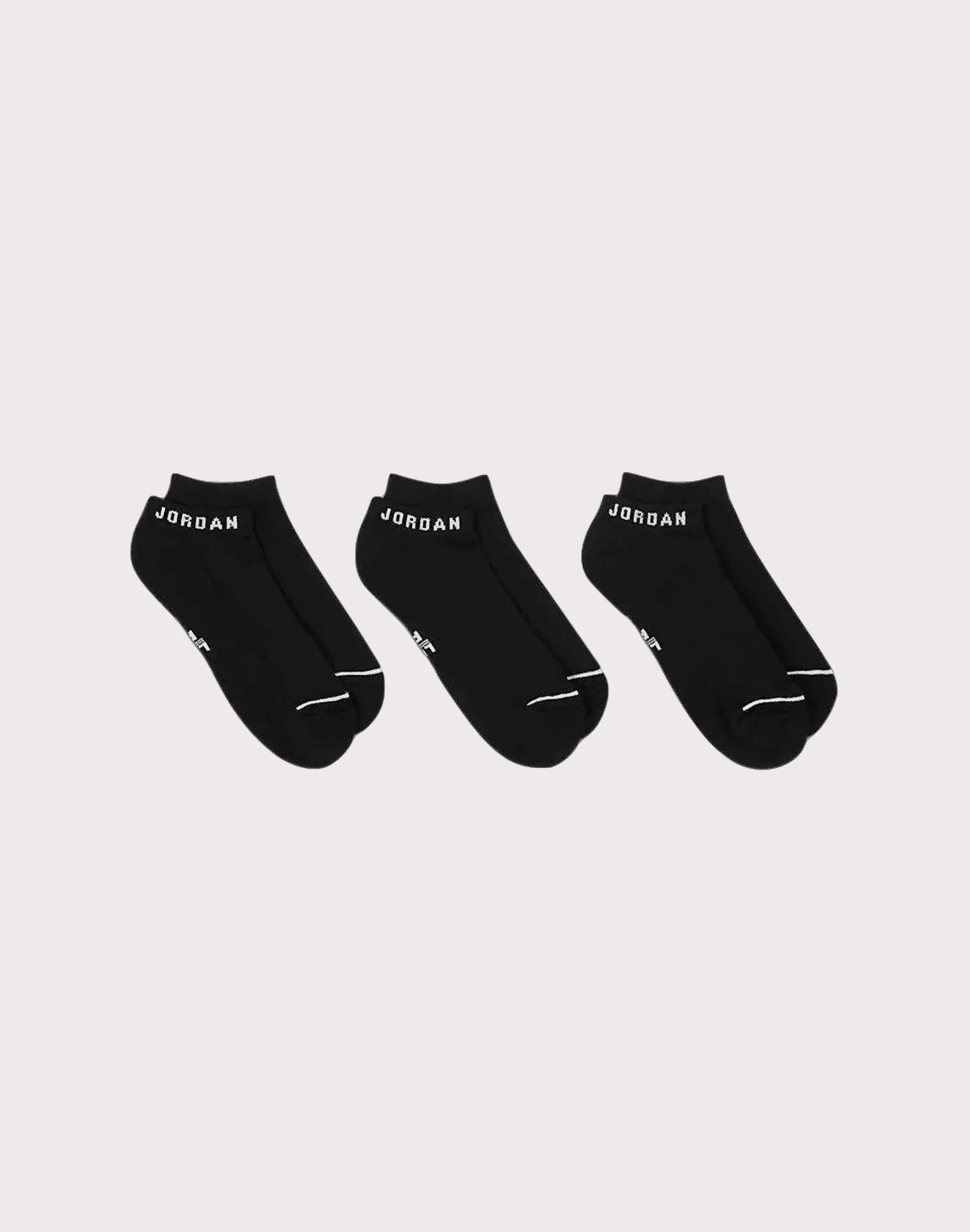 Jordan Everyday No-Show Black Socks (3 Pairs)