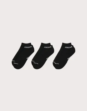 Jordan Everyday No-Show Black Socks (3 Pairs)