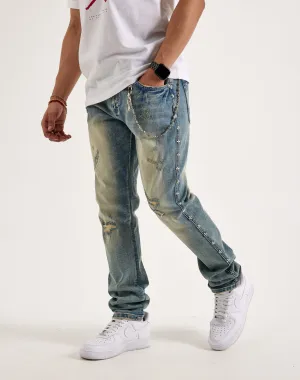 Kilogram Chain Rivet Jeans