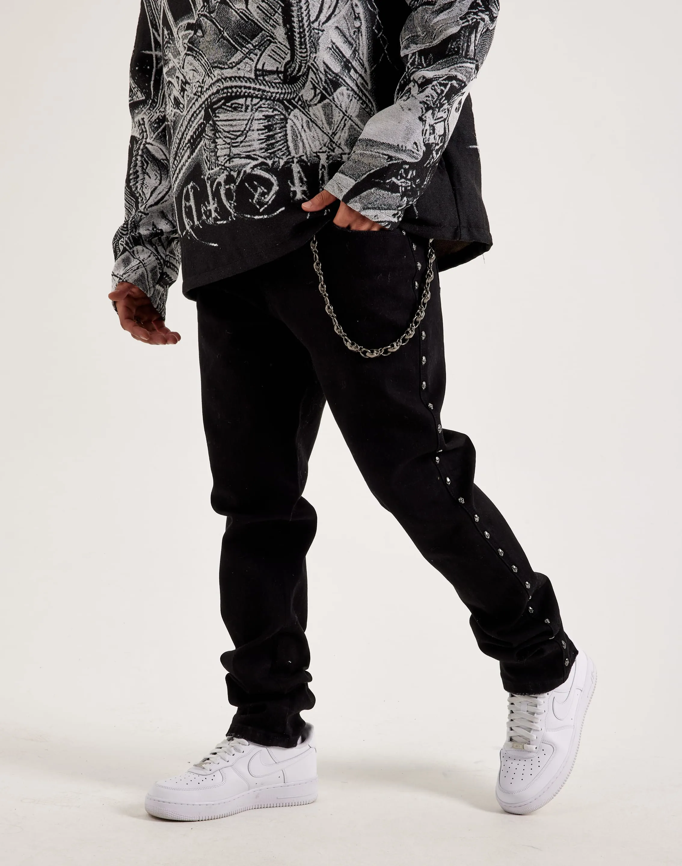 Kilogram Chain Rivet Jeans