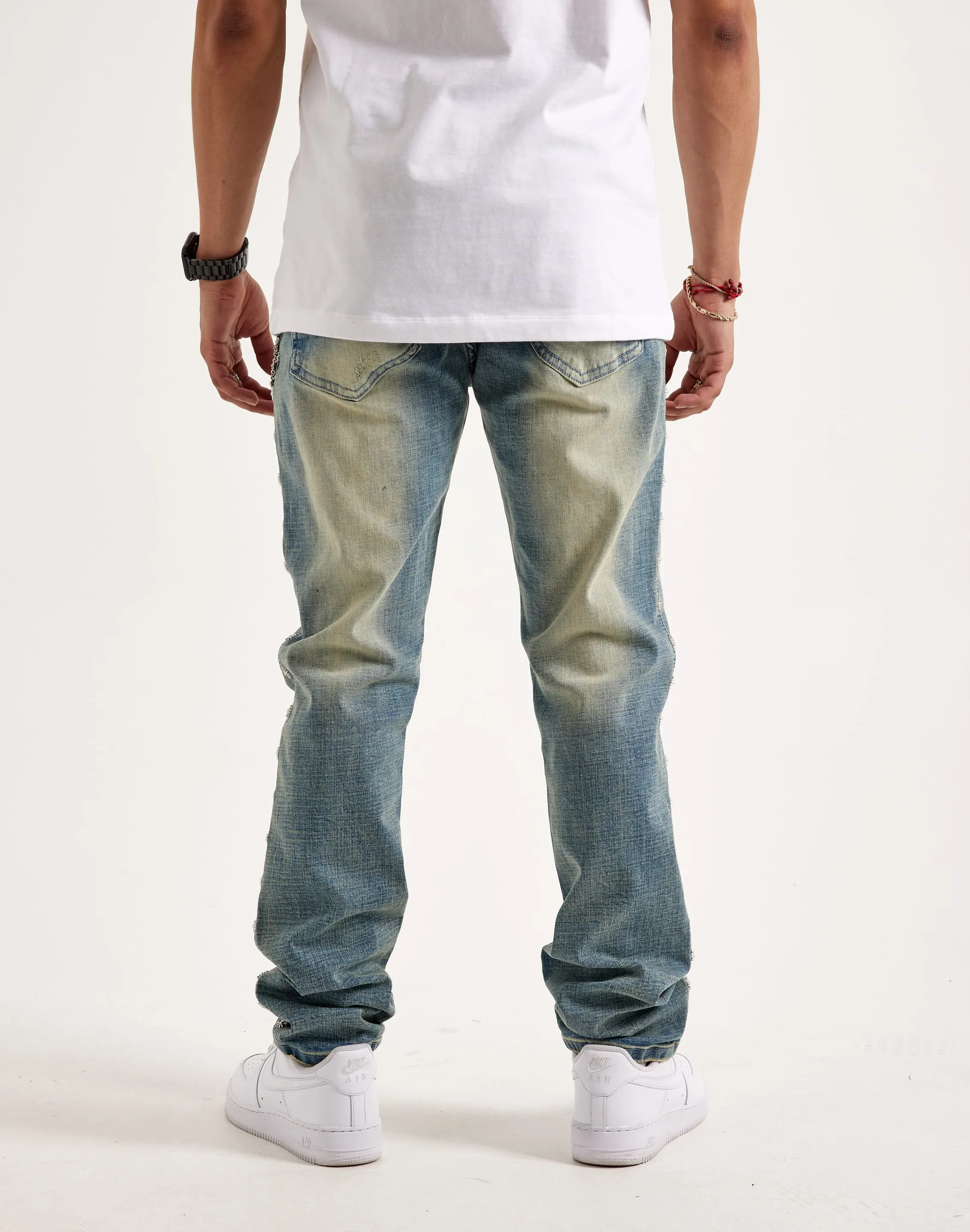 Kilogram Chain Rivet Jeans