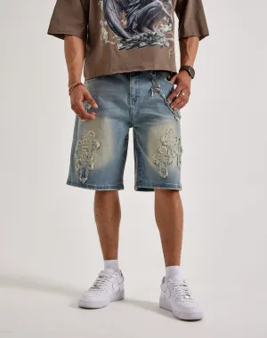 Kilogram Cross Chain Denim Shorts