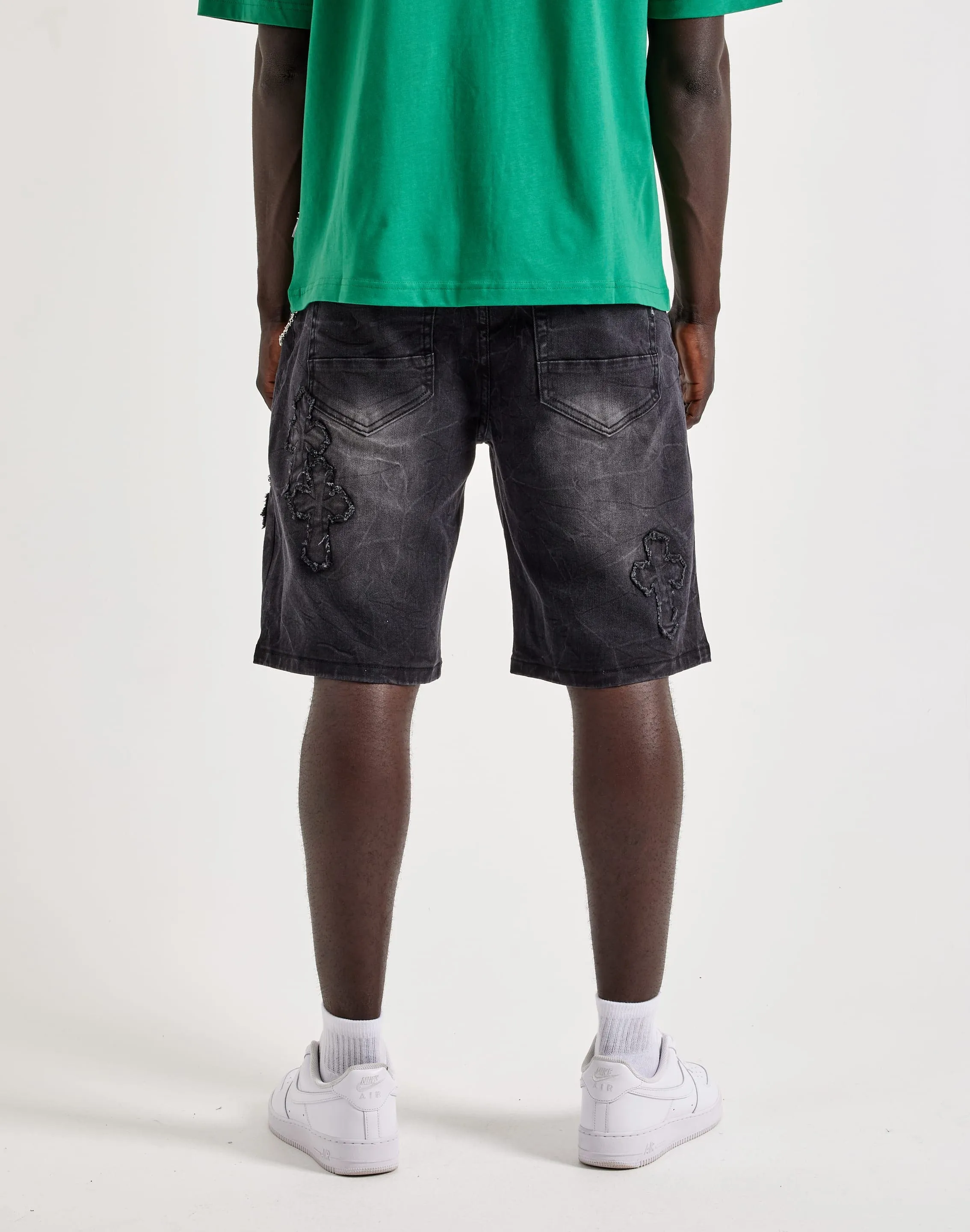 Kilogram Cross Chain Denim Shorts