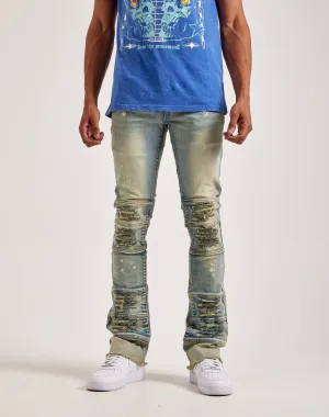 Kilogram Heavy Ripped Stacked Denim Jeans