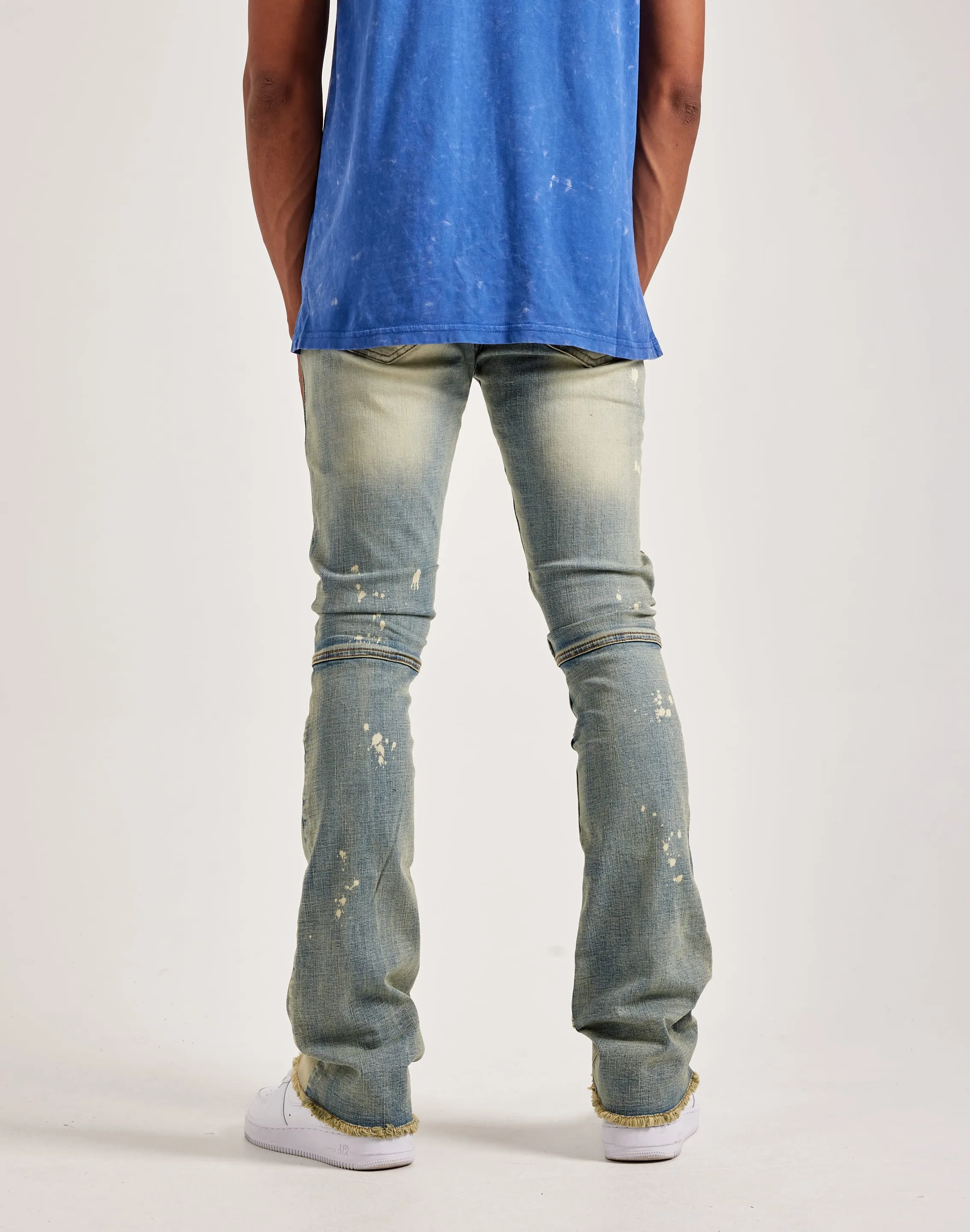 Kilogram Heavy Ripped Stacked Denim Jeans