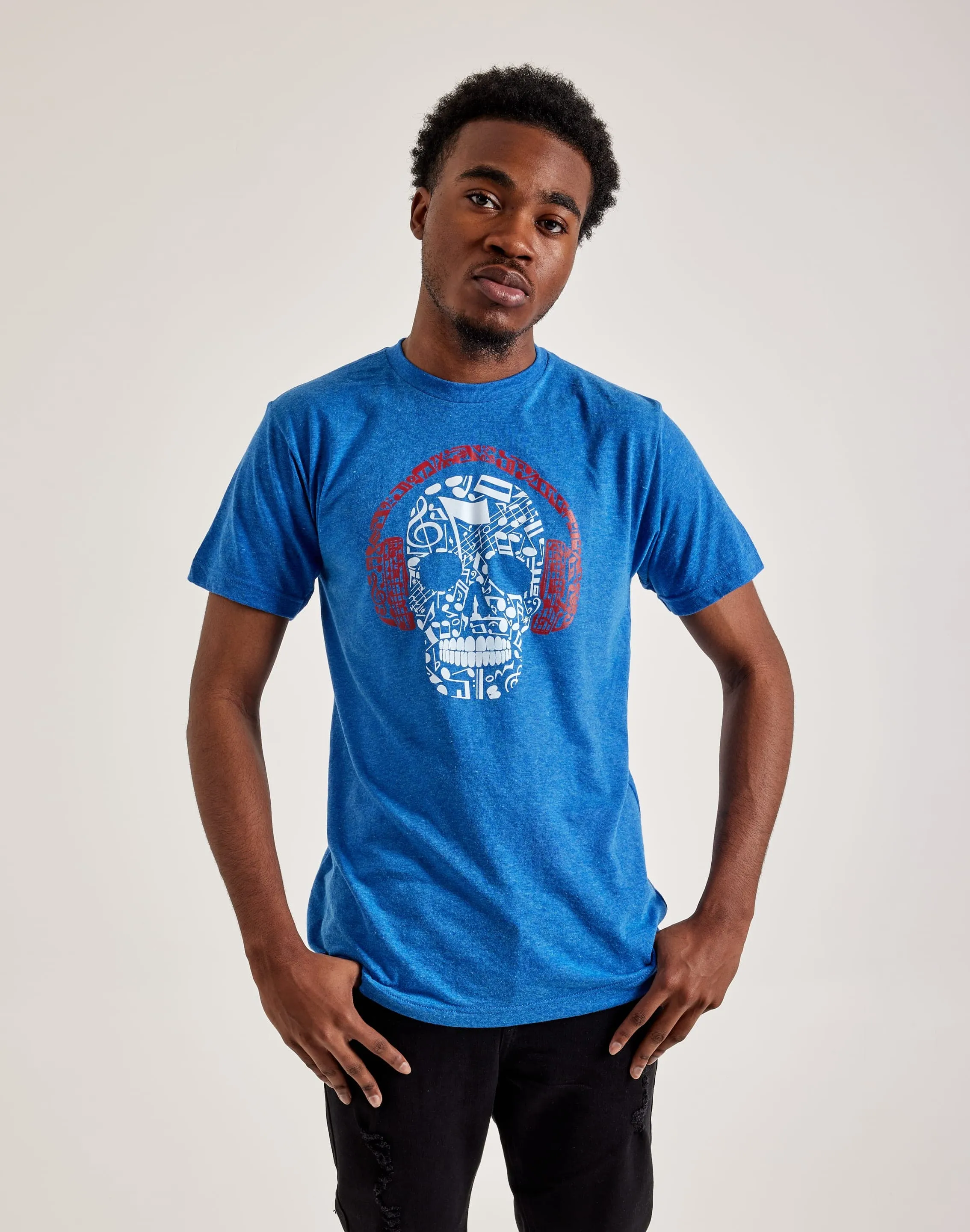 LA Pop Art Music Notes Skull Tee