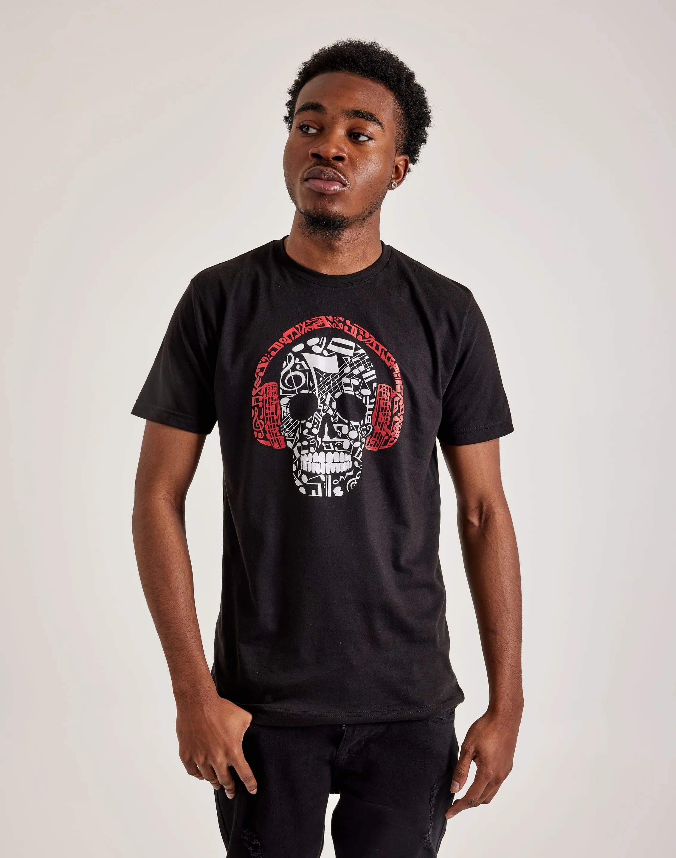 LA Pop Art Music Notes Skull Tee