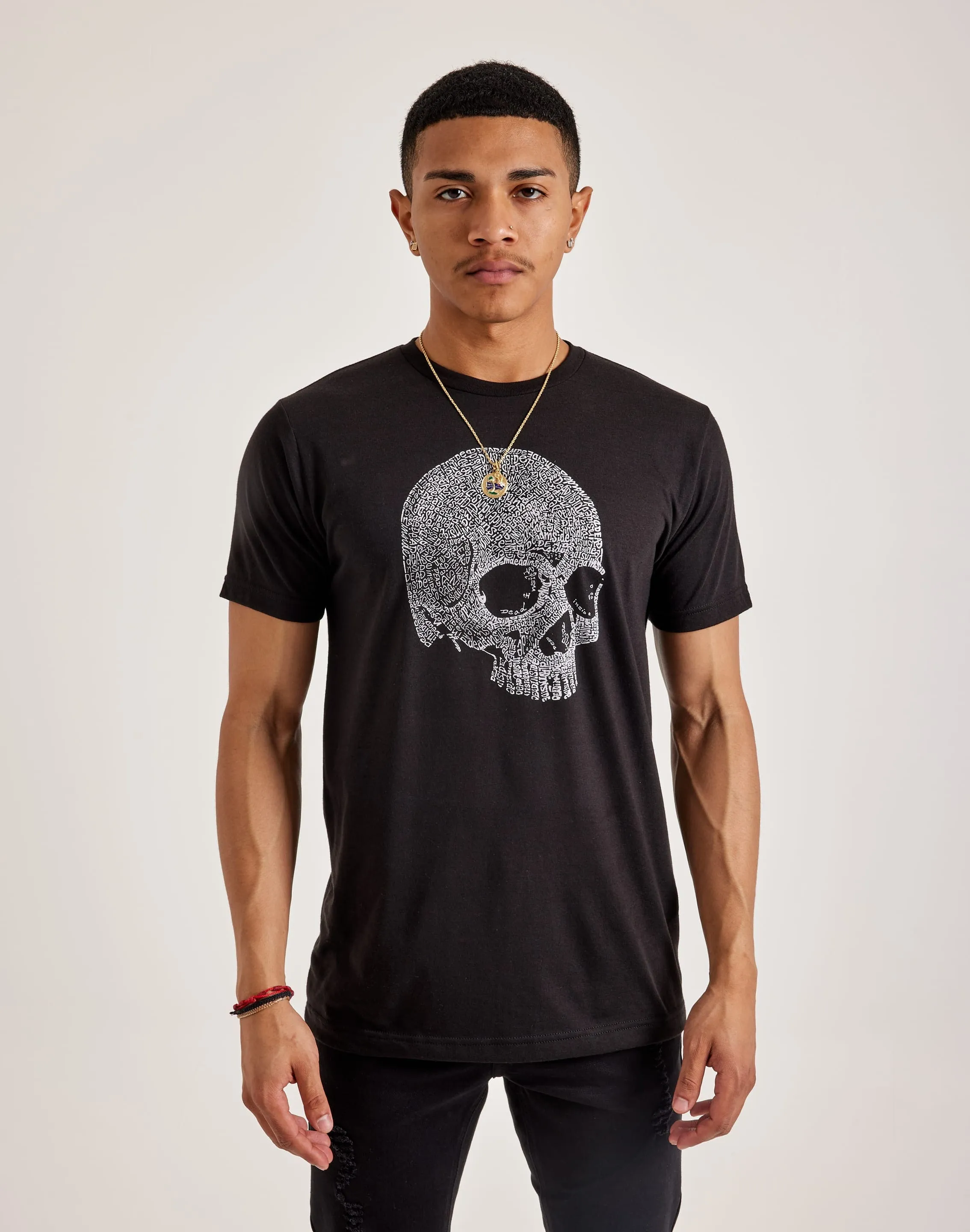 LA Pop Art Word Art Dead Inside Skull Tee