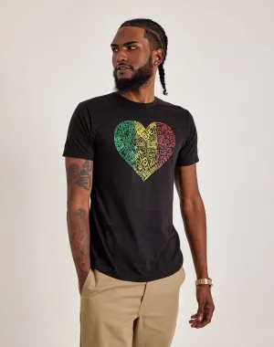 LA Pop Art Word Art One Love Heart Tee