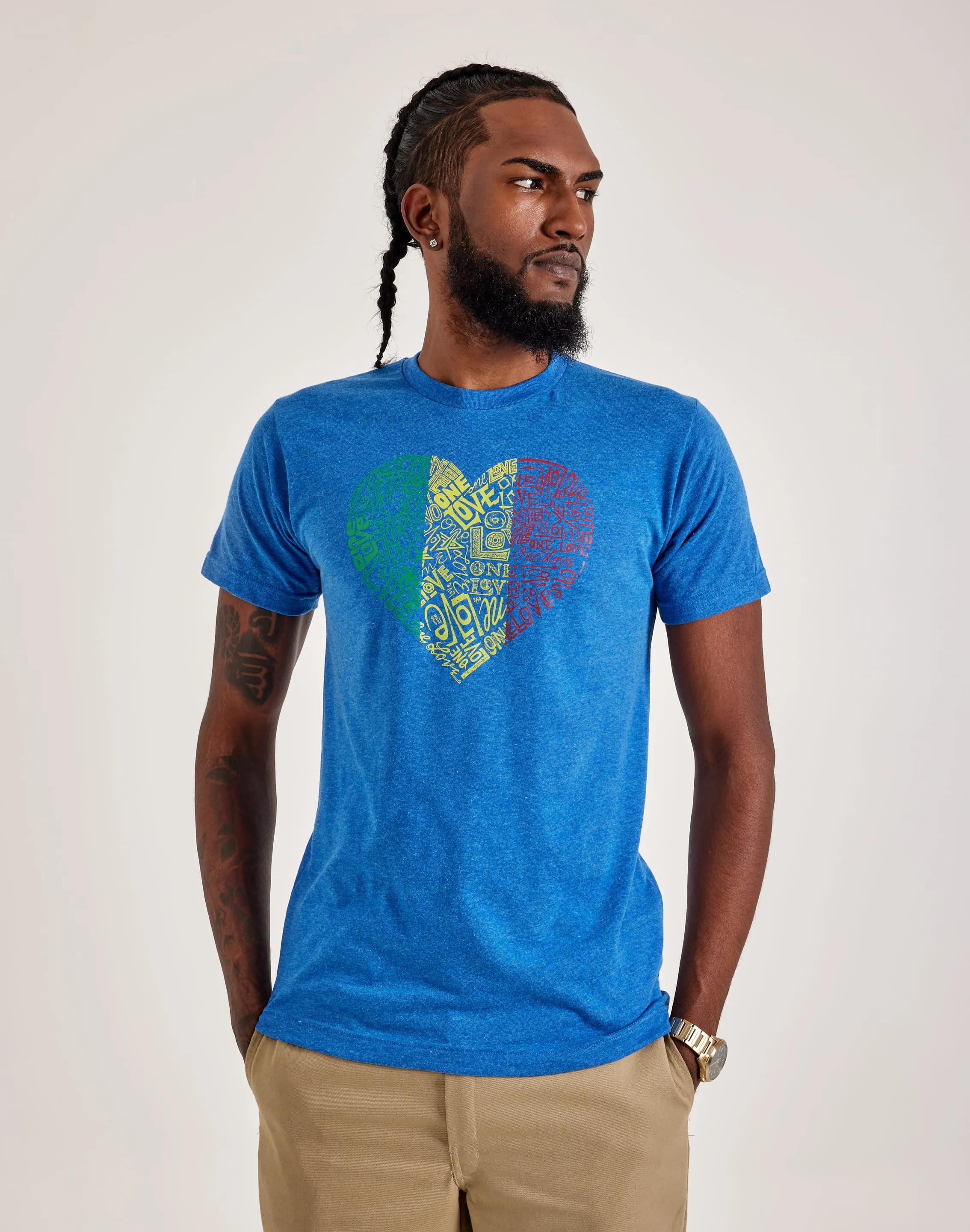 LA Pop Art Word Art One Love Heart Tee