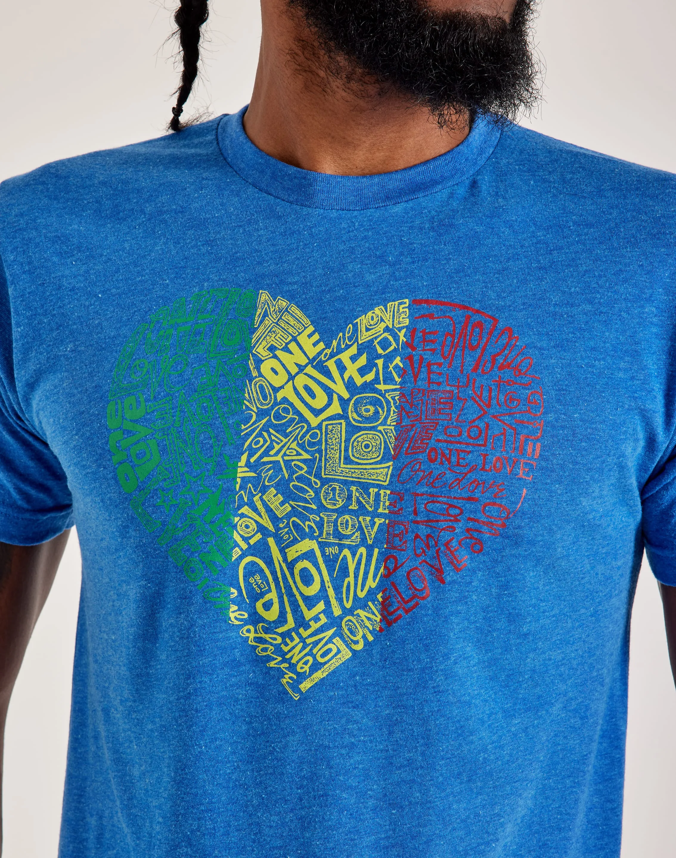 LA Pop Art Word Art One Love Heart Tee