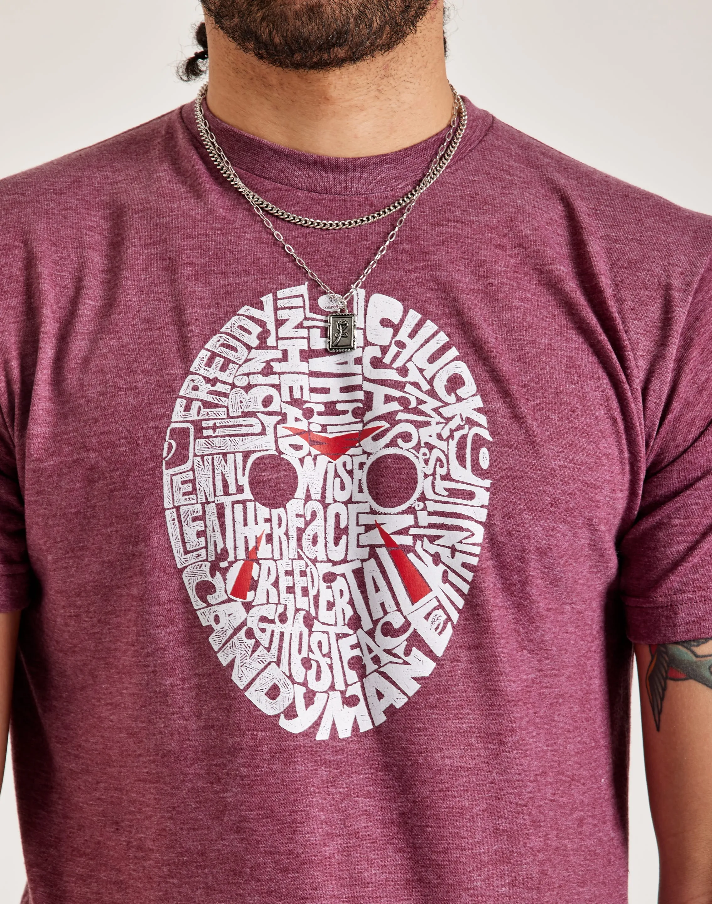 LA Pop Art Word Art Slasher Movie Villains Tee