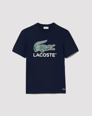 Lacoste Big Croc Logo Navy Tee